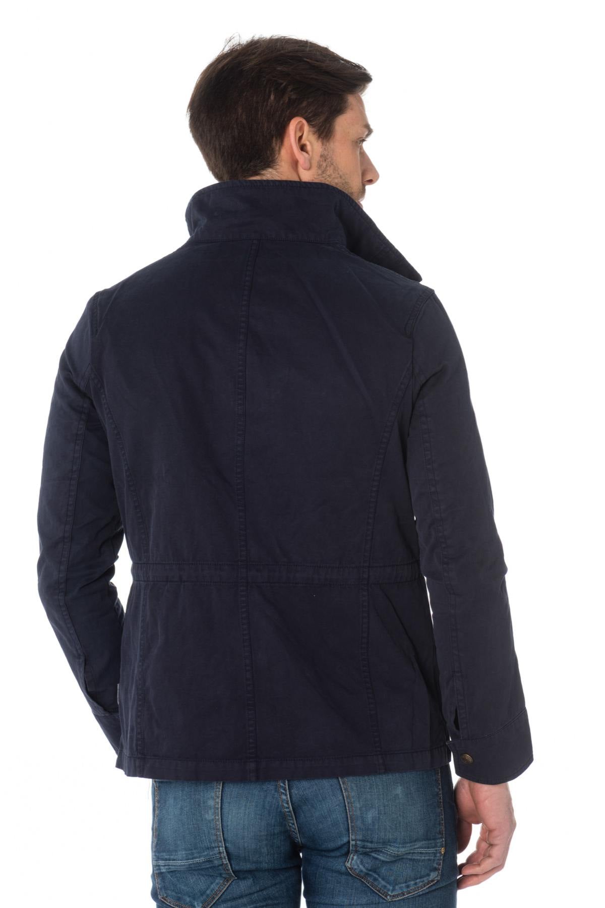 Schott men's navy blue cotton jacket - Image n°5