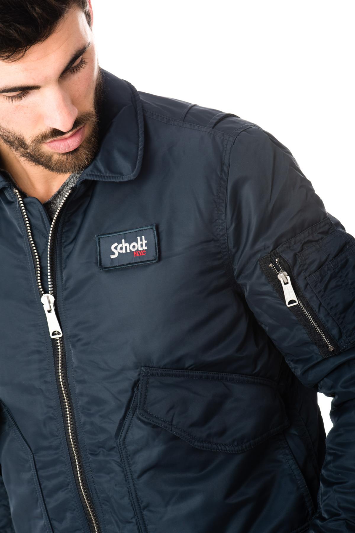 Schott Textile Bombers For Men Navy - Image n°8