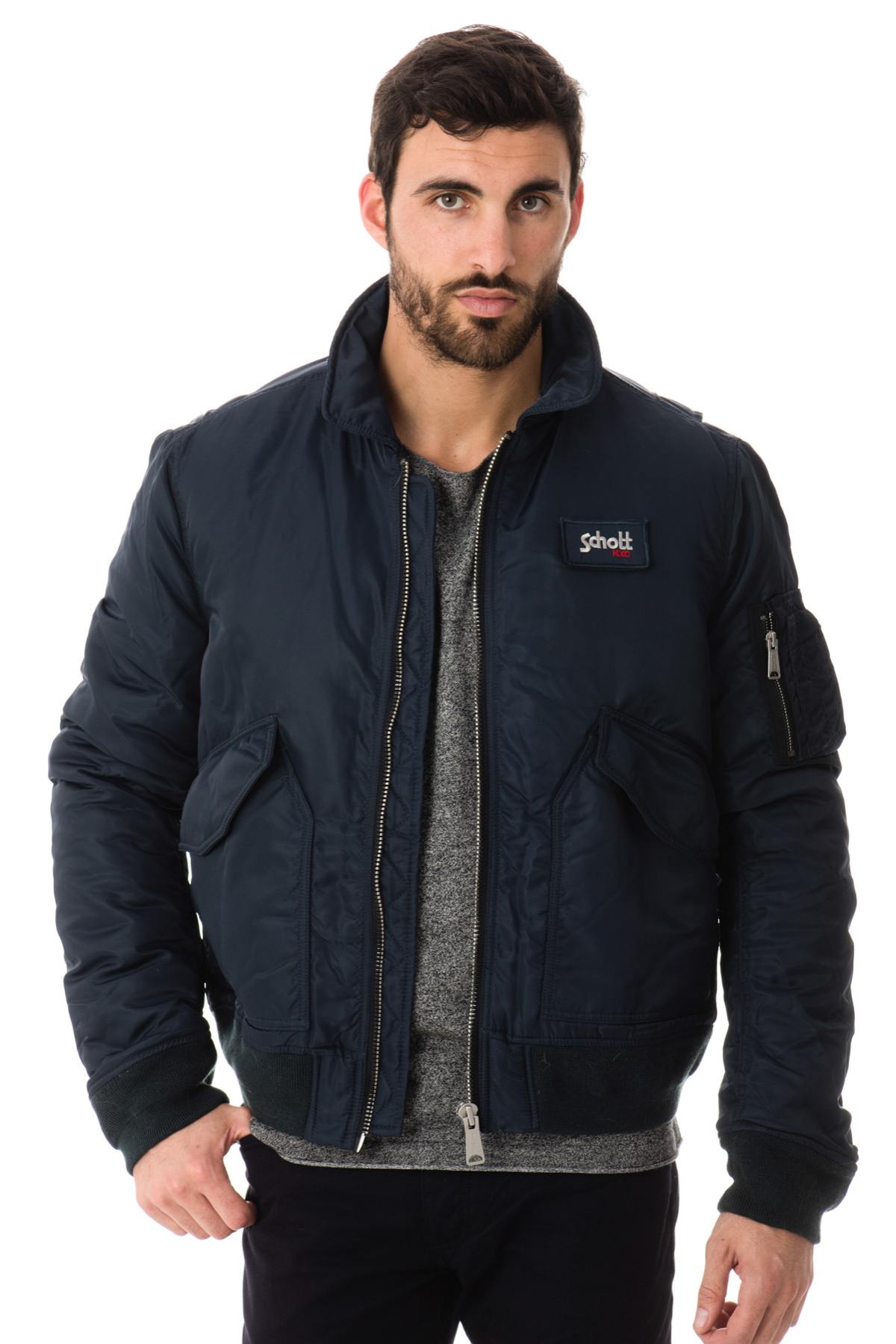 Schott Textile Bombers For Men Navy - Image n°4