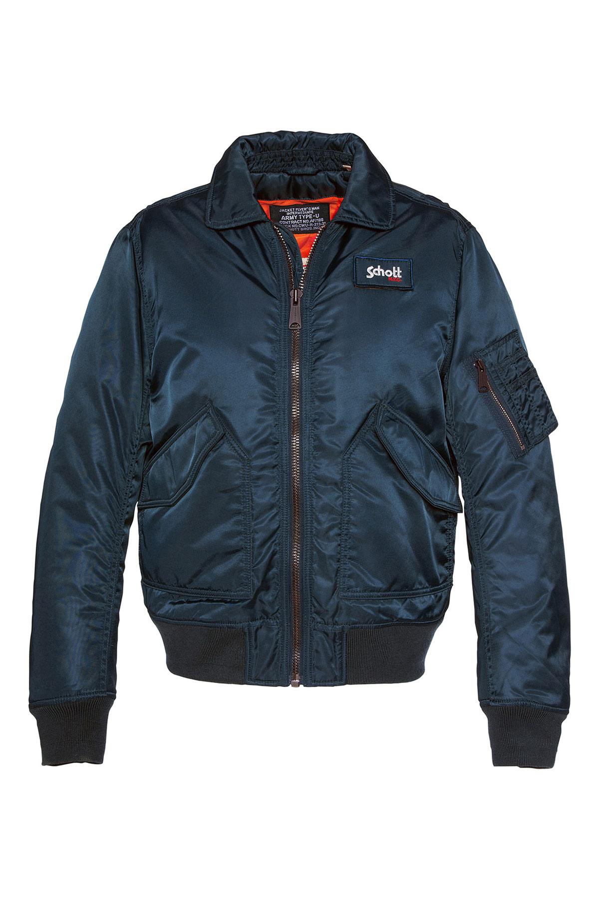 Schott Textile Bombers For Men Navy - Image n°3