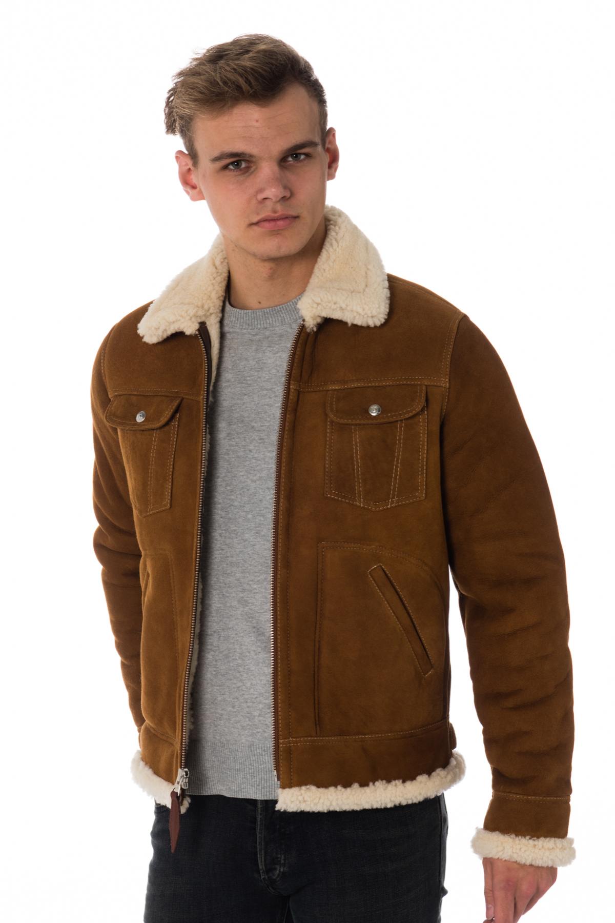 Schott men's shearling jacket - Image n°1