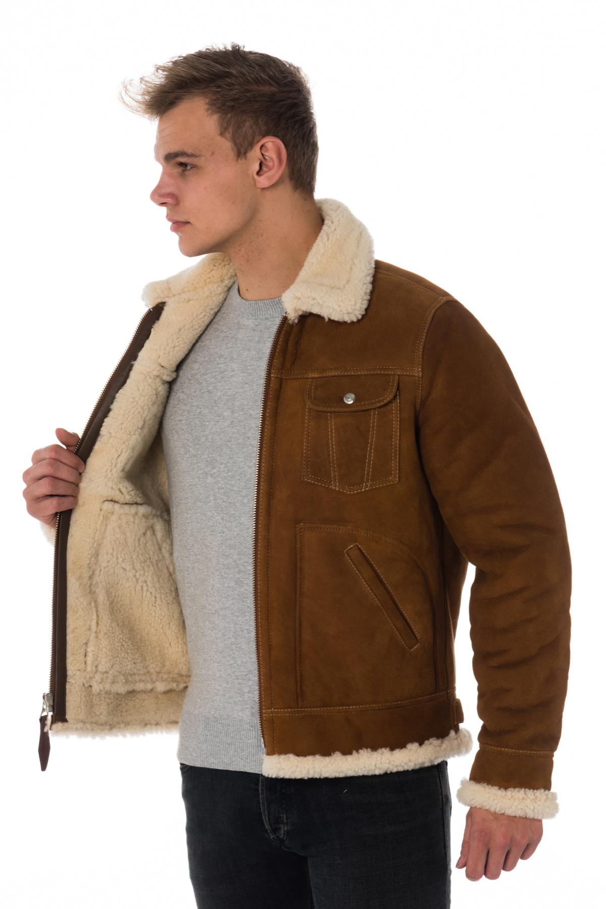 Schott men's shearling jacket - Image n°5