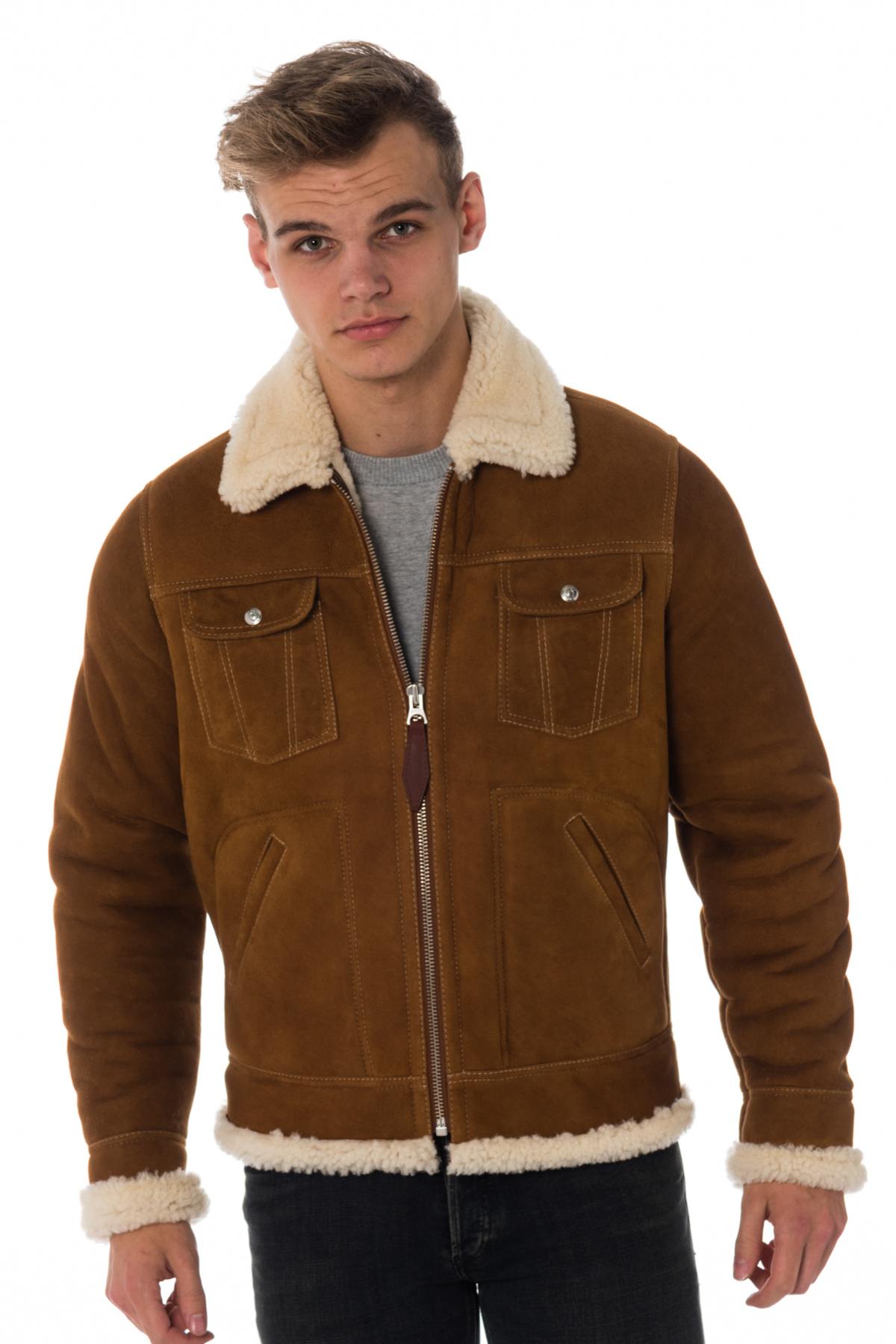 Schott men's shearling jacket - Image n°3