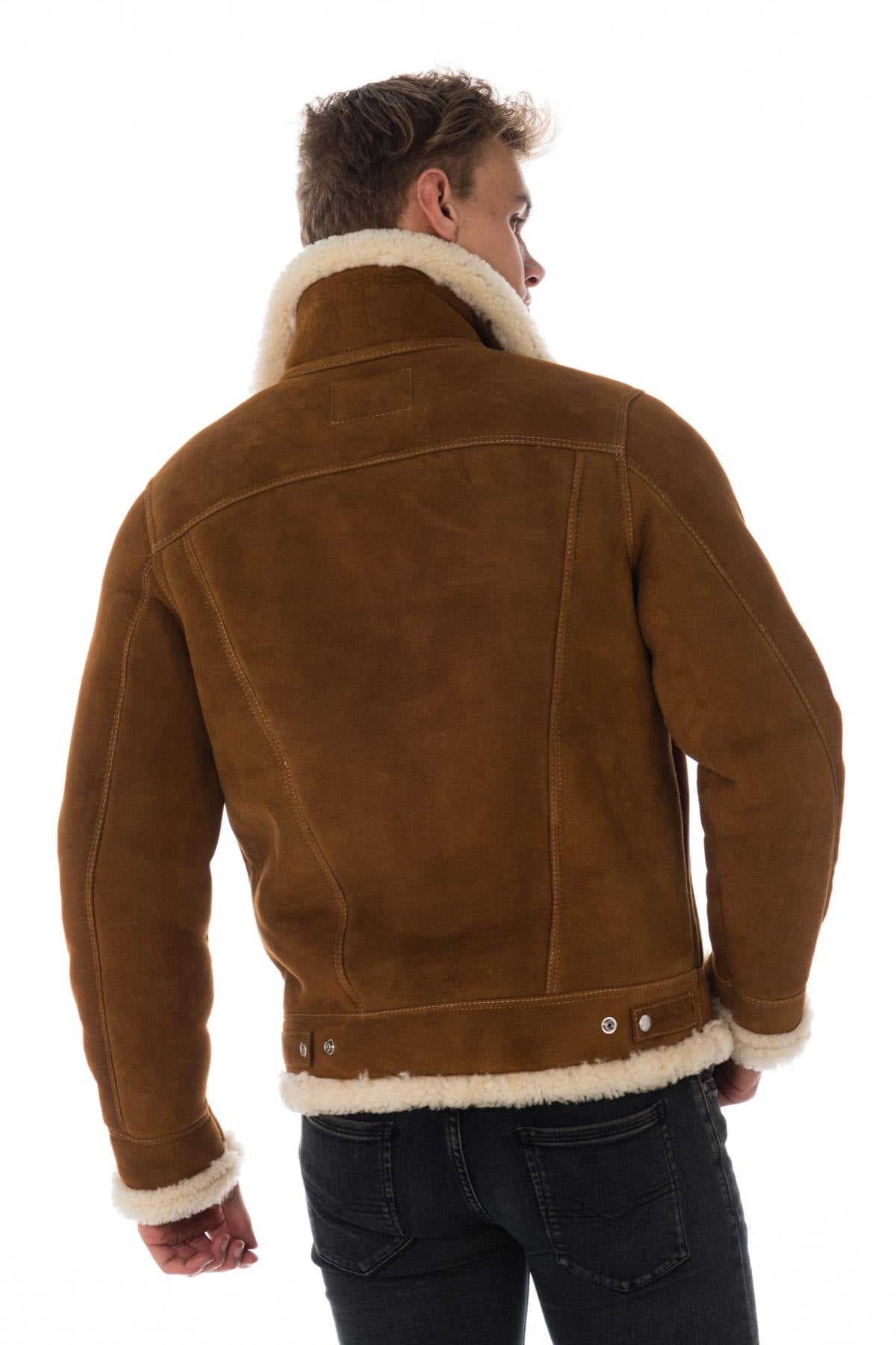 Schott men's shearling jacket - Image n°7