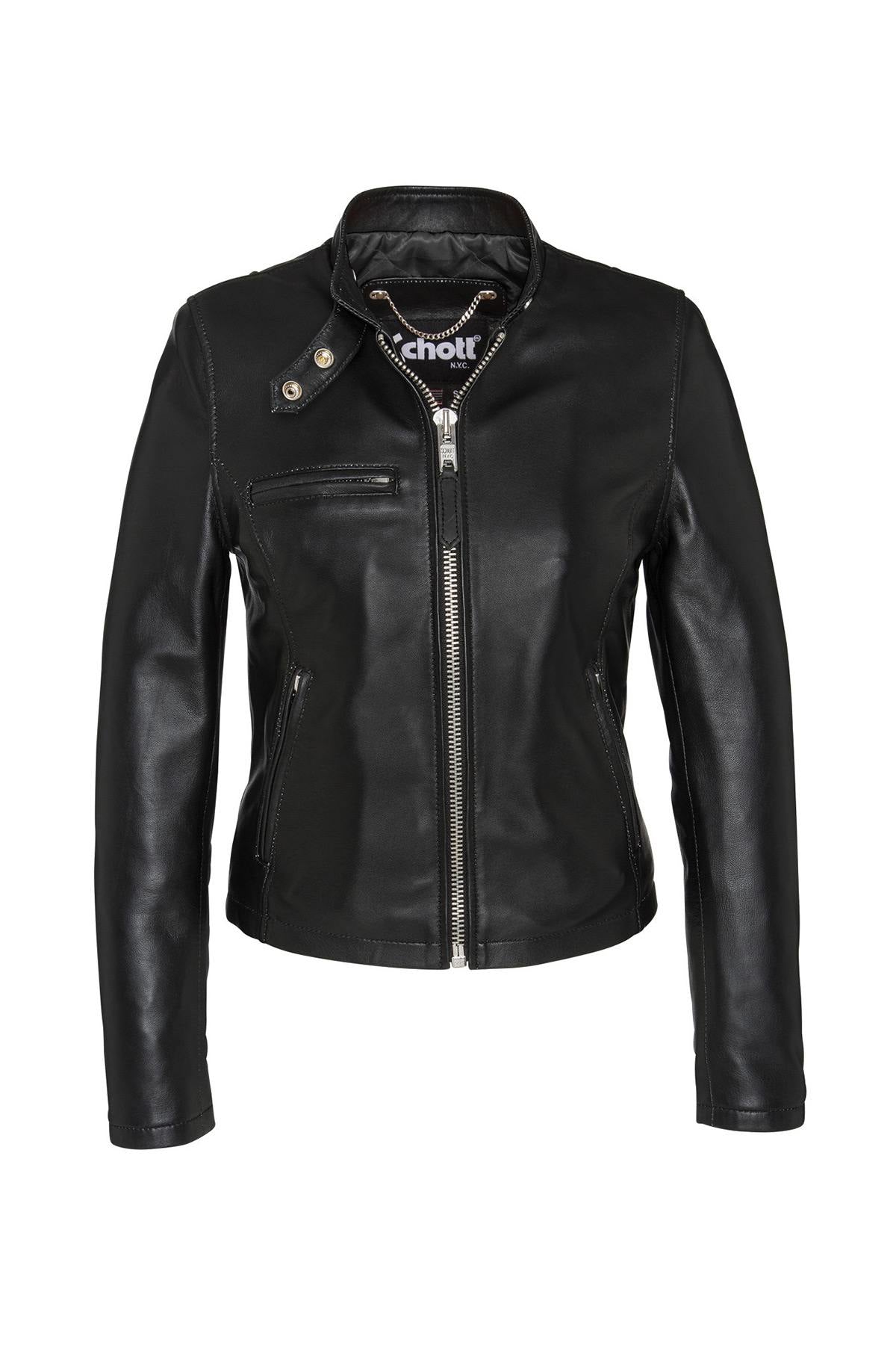 Black leather biker jacket - Image n°3