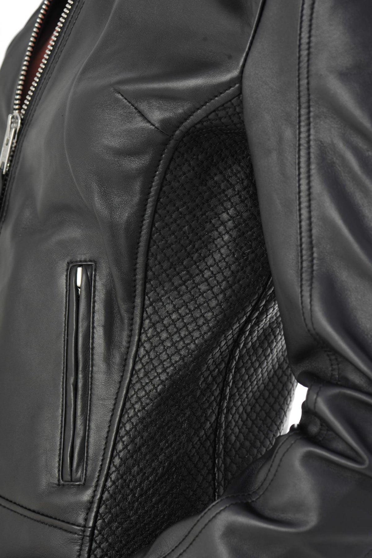 Schott women's black leather biker jacket - Image n°6