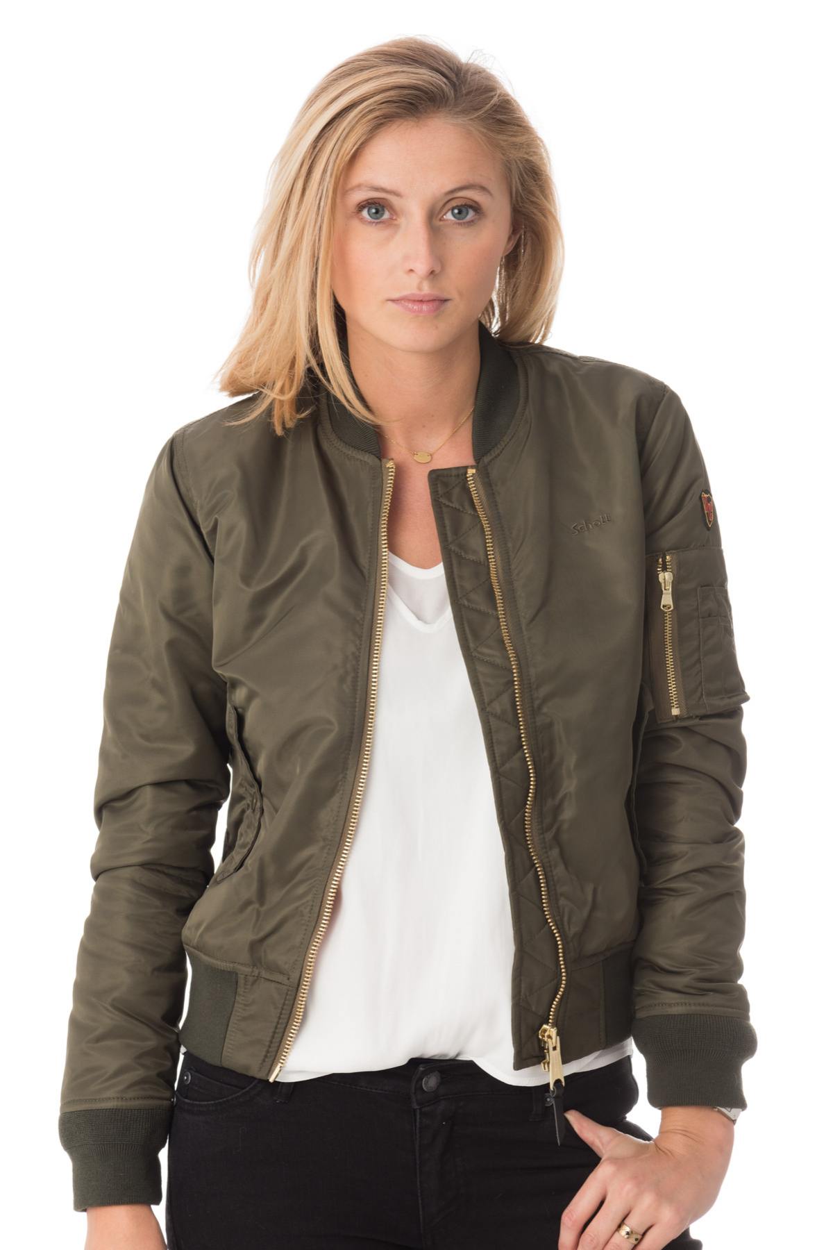 Women's dark khaki bomber jackets - Image n°3