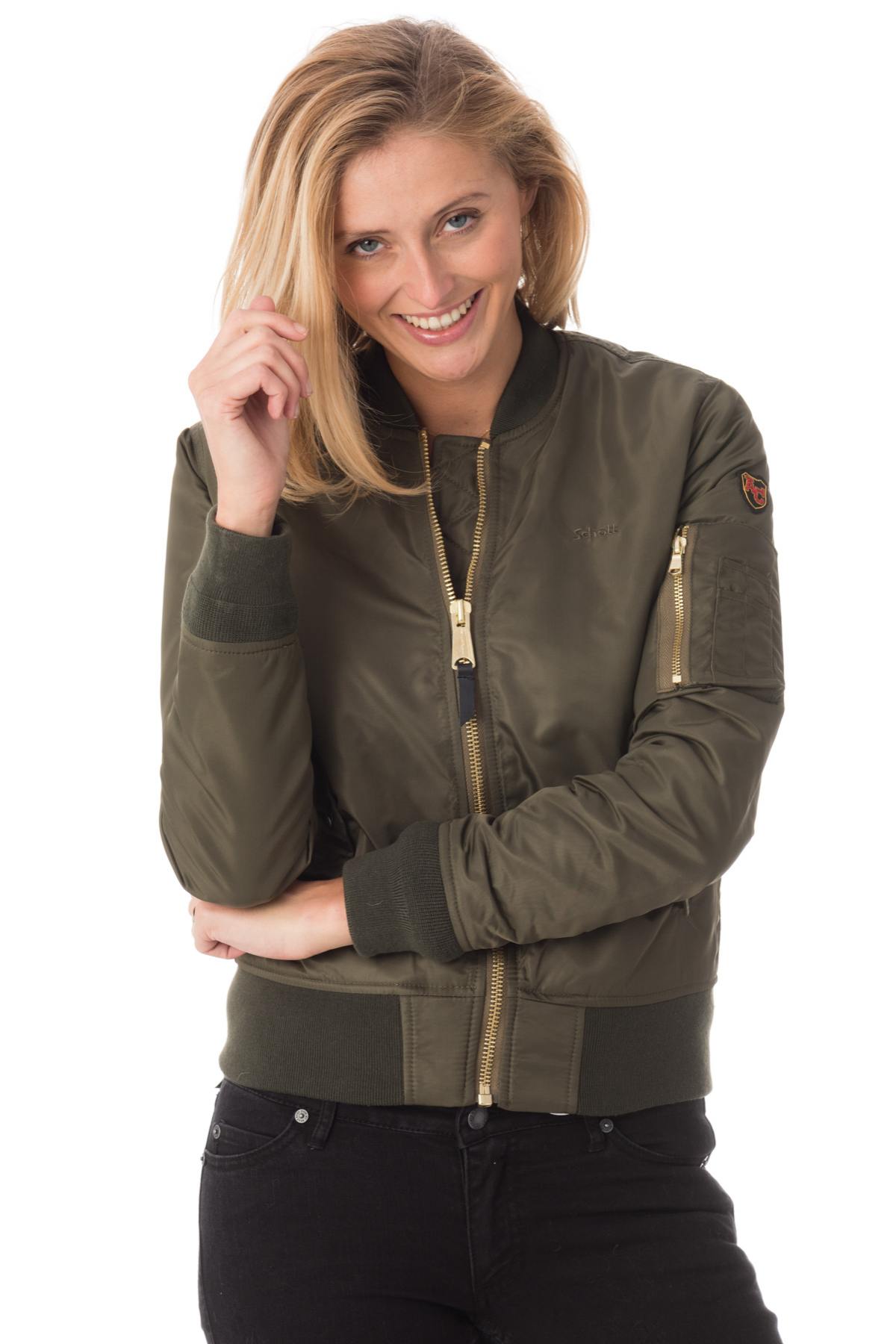 Women's dark khaki bomber jackets - Image n°1