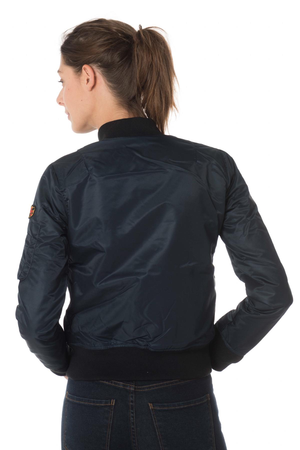 Women's navy blue nylon bombers - Image n°6