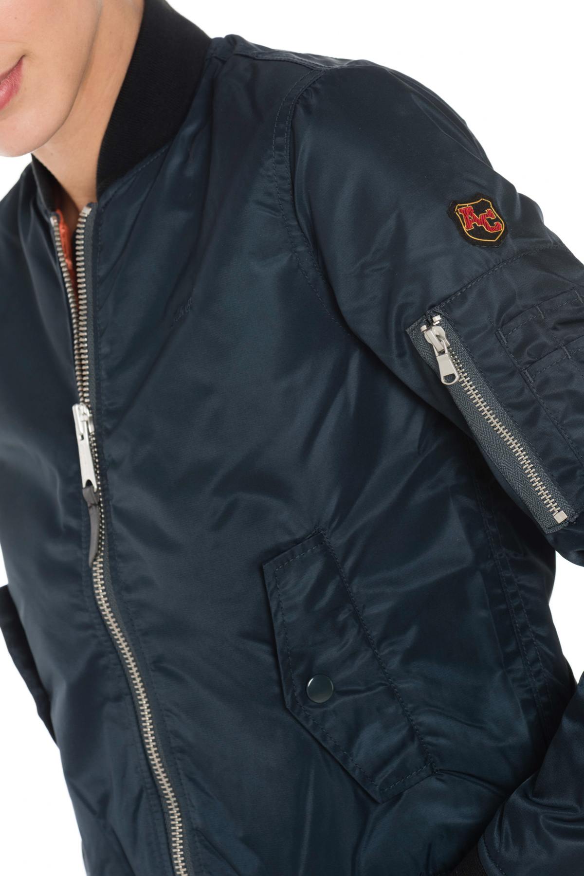 Women's navy blue nylon bombers - Image n°7