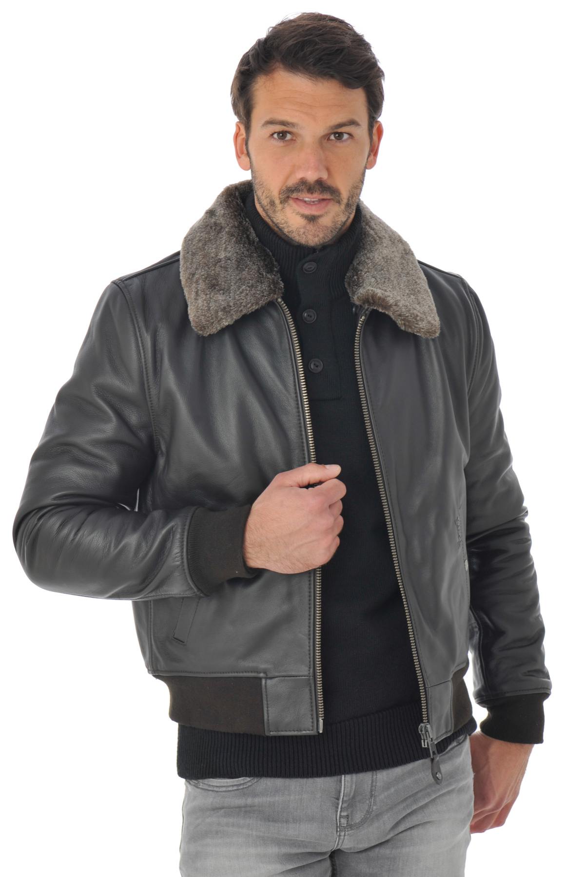 Schott Men's Dark Brown Leather Aviator - Image n°6