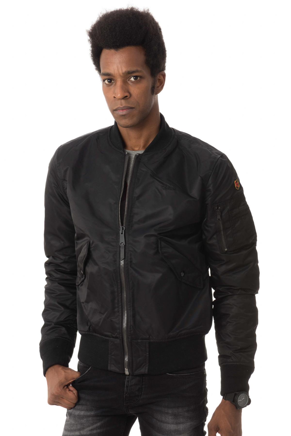 SCHOTT MEN'S BLACK TEXTILE JACKET - Image n°1