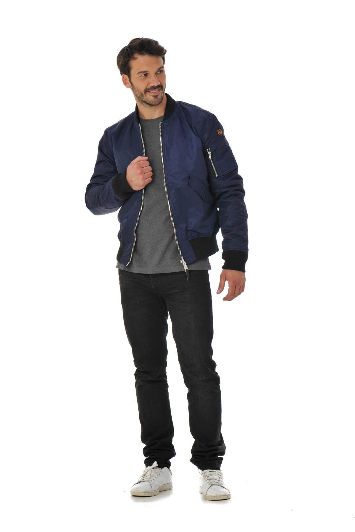 Schott Men's Textile Jacket Blue - Image n°3