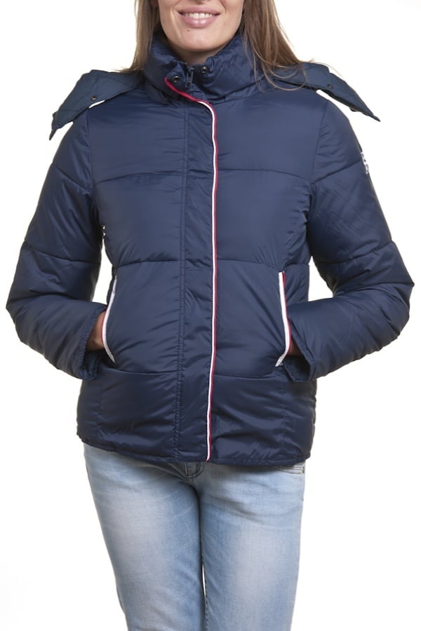 SCHOTT women's blue textile jacket - Image n°1