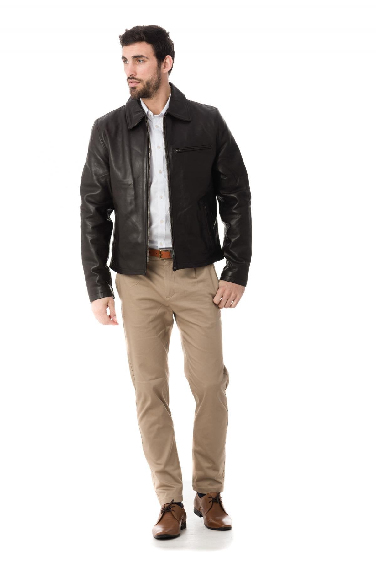 Schott jacket in dark brown cowhide - Image n°2