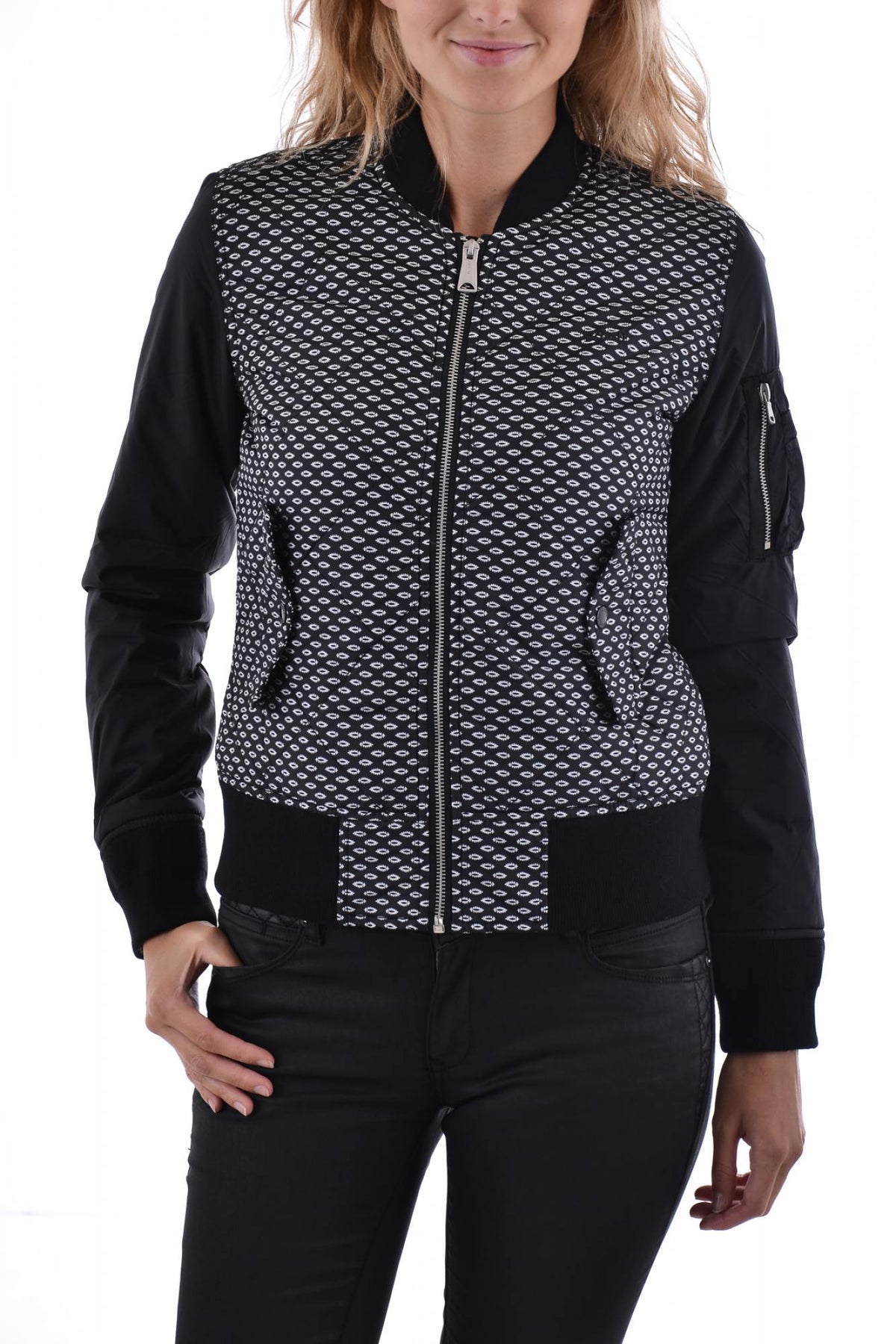 Schott women's black polyester jacket - Image n°3