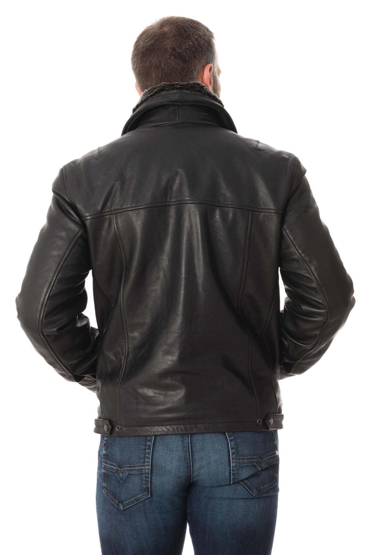 SCHOTT men's black leather jacket - Image n°6