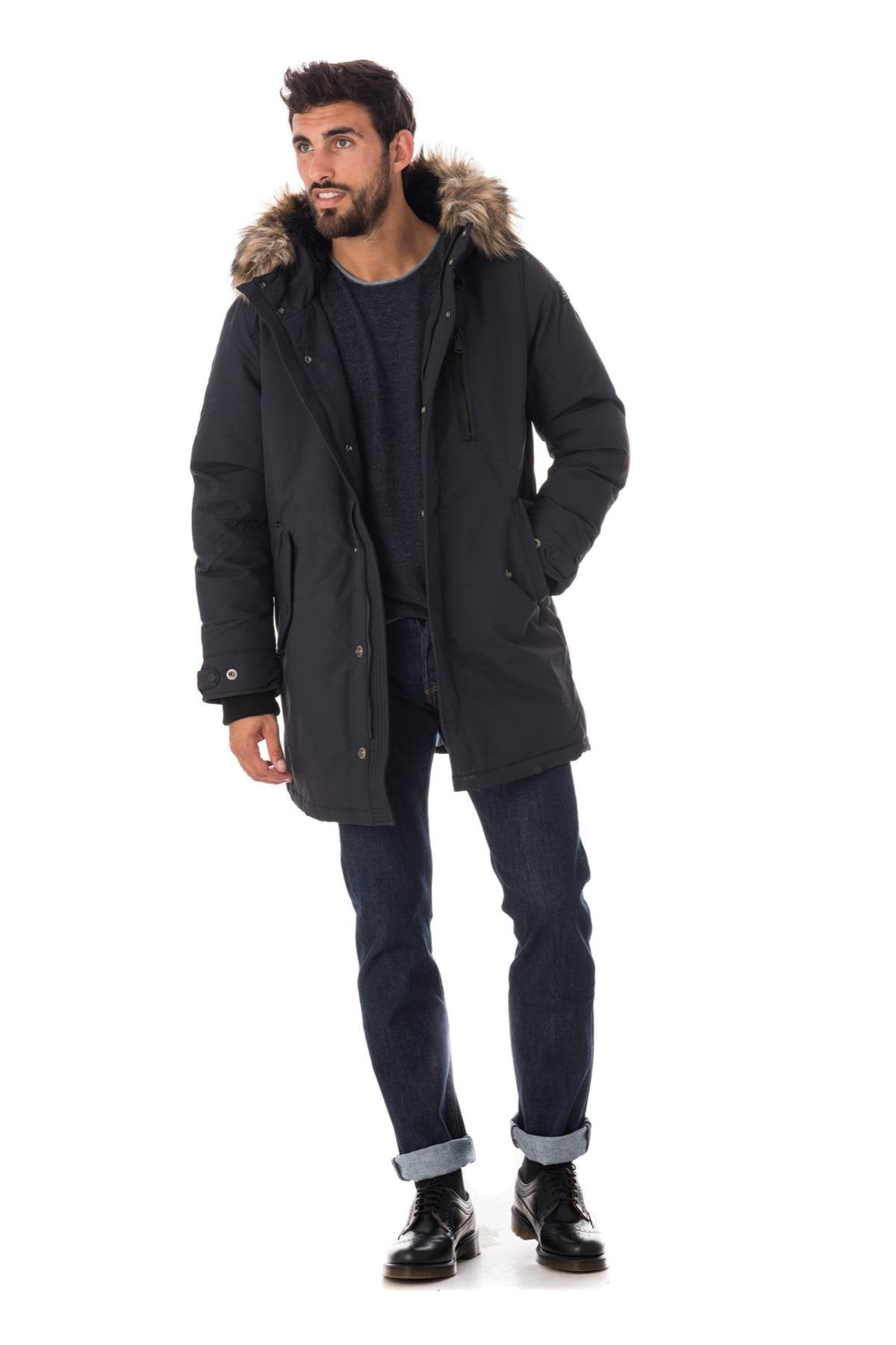 Parka with fur-trimmed hood - Image n°2