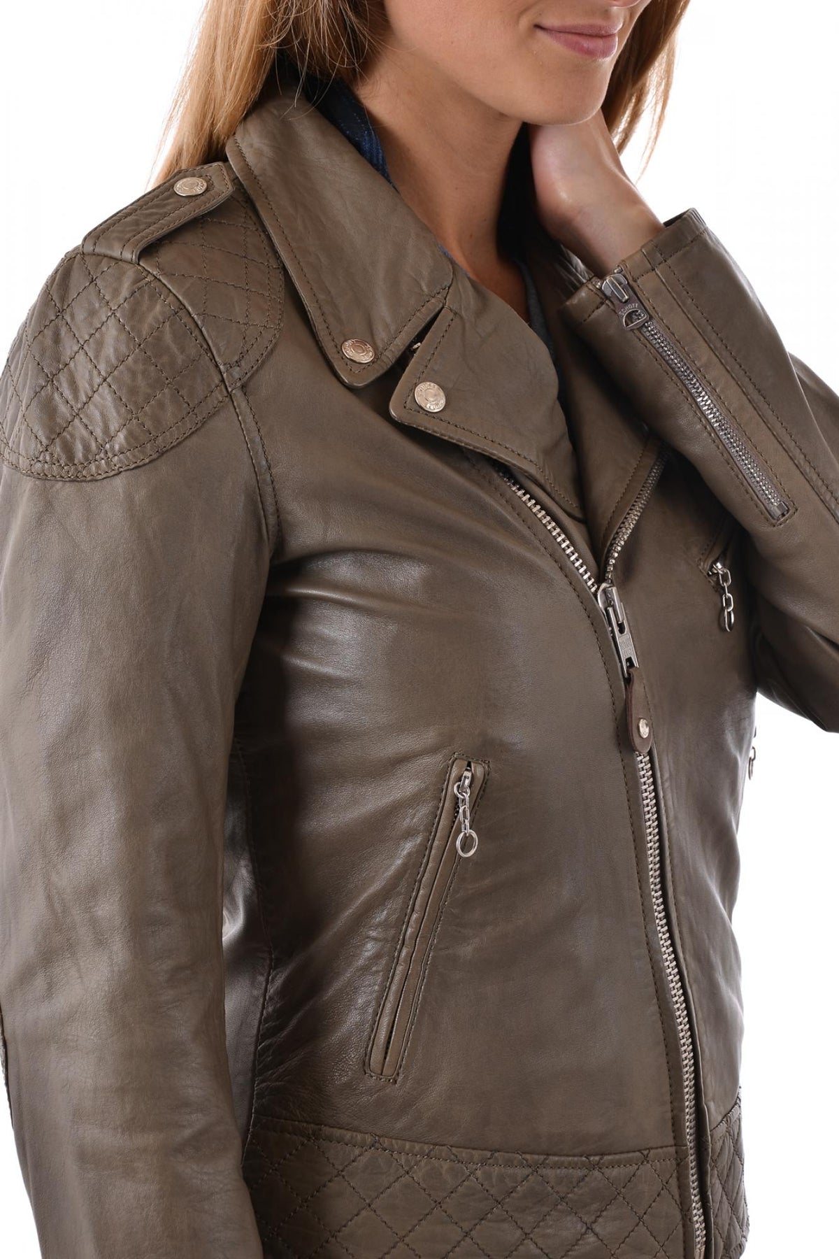 SCHOTT women's perfecto in brown leather - Image n°4