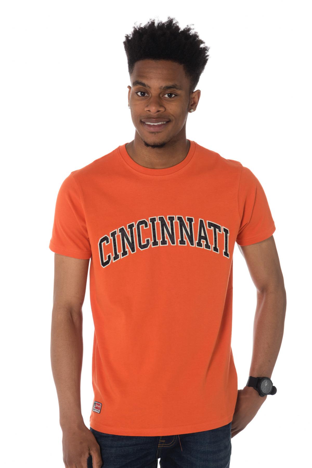 Orange Schott logo Cincinnati t-shirt - Image n°1