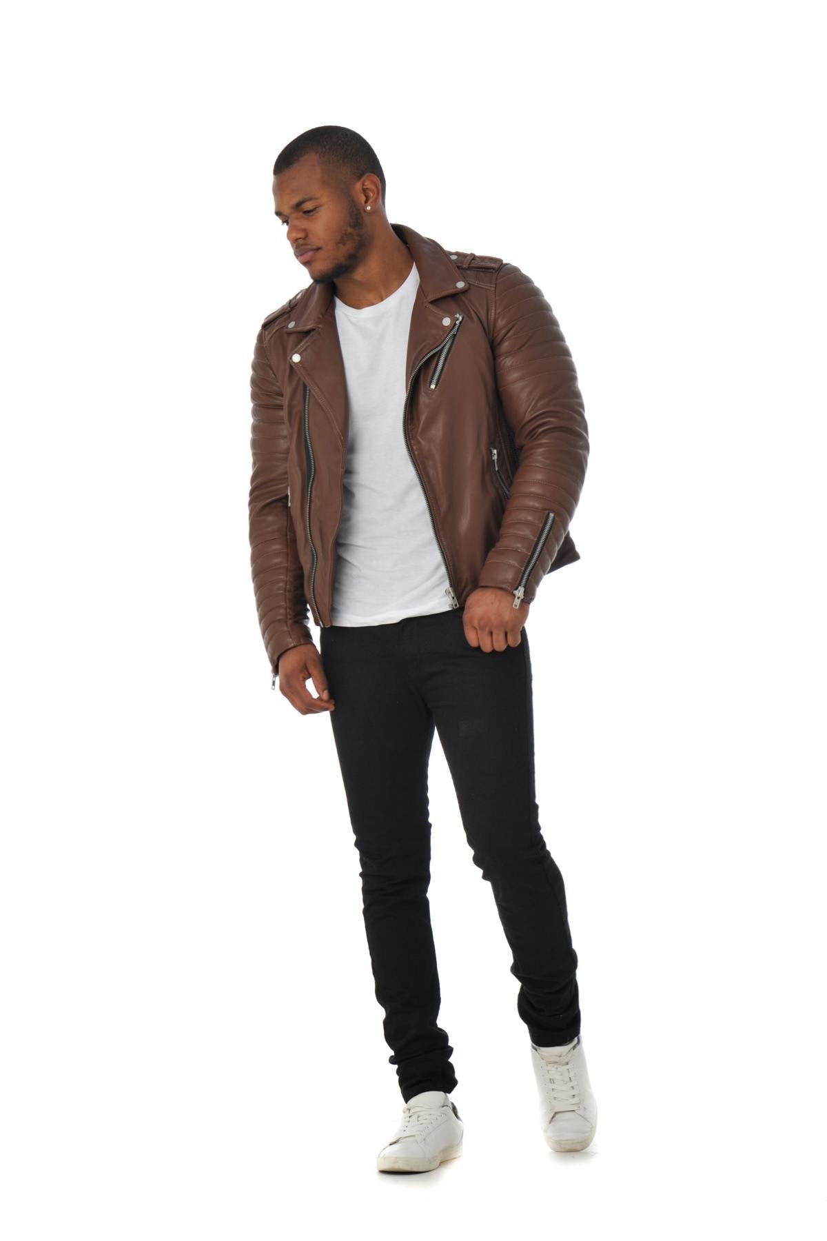 Serge Pariente jacket in brown sheepskin - Image n°3