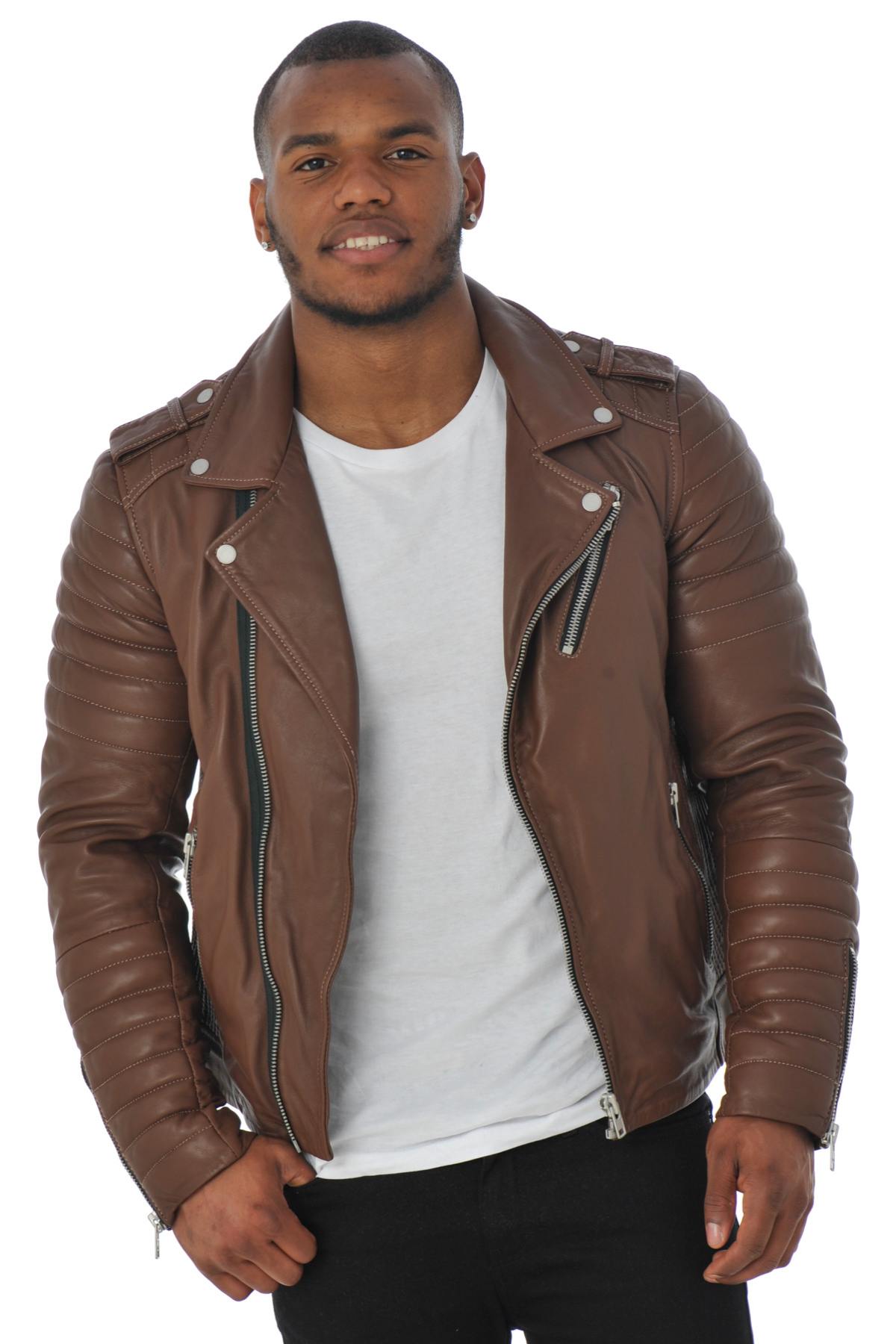 Serge Pariente jacket in brown sheepskin - Image n°1