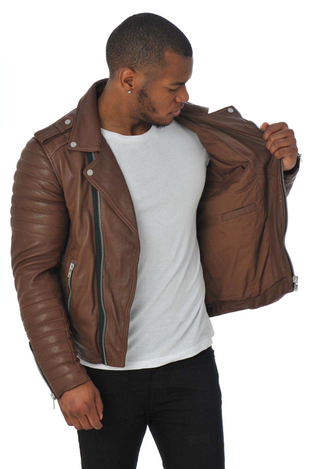 Serge Pariente jacket in brown sheepskin - Image n°5