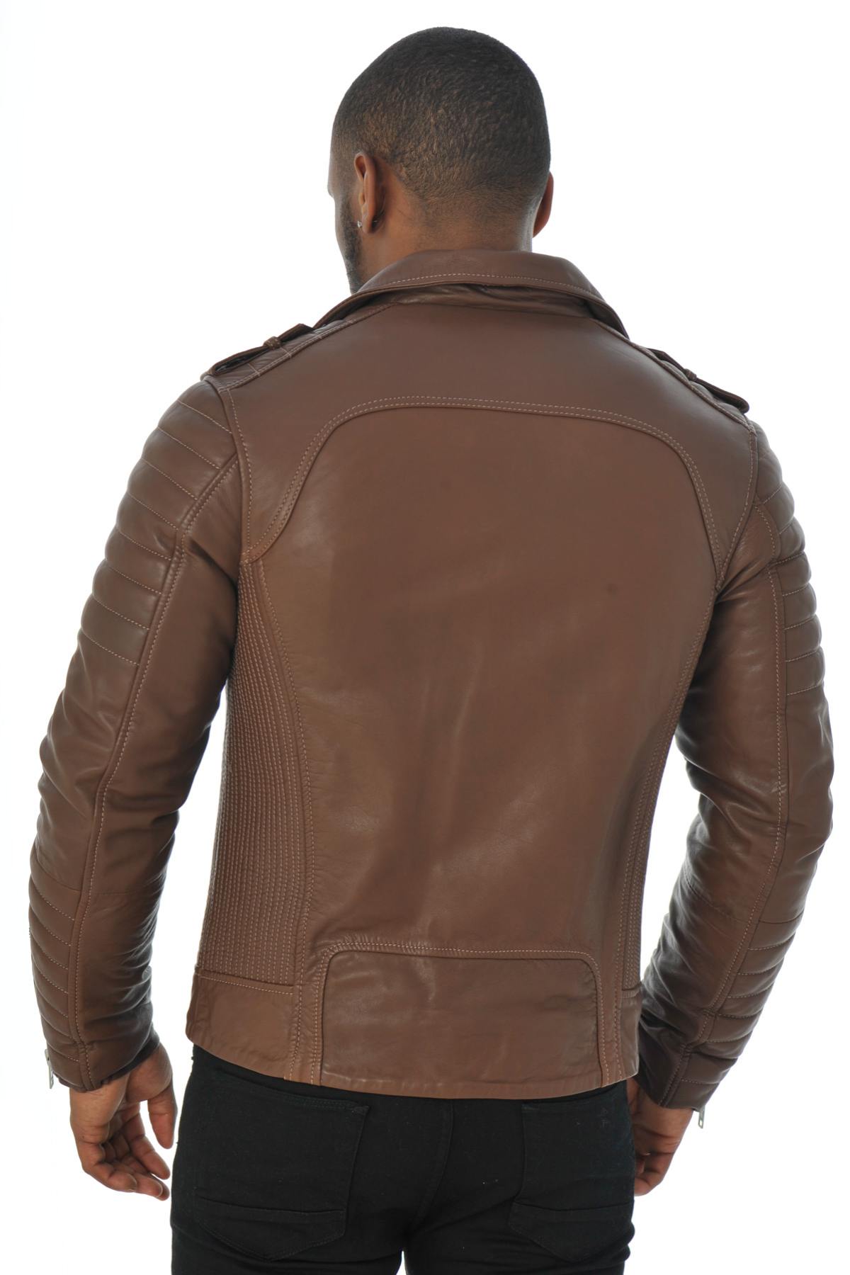 Serge Pariente jacket in brown sheepskin - Image n°6