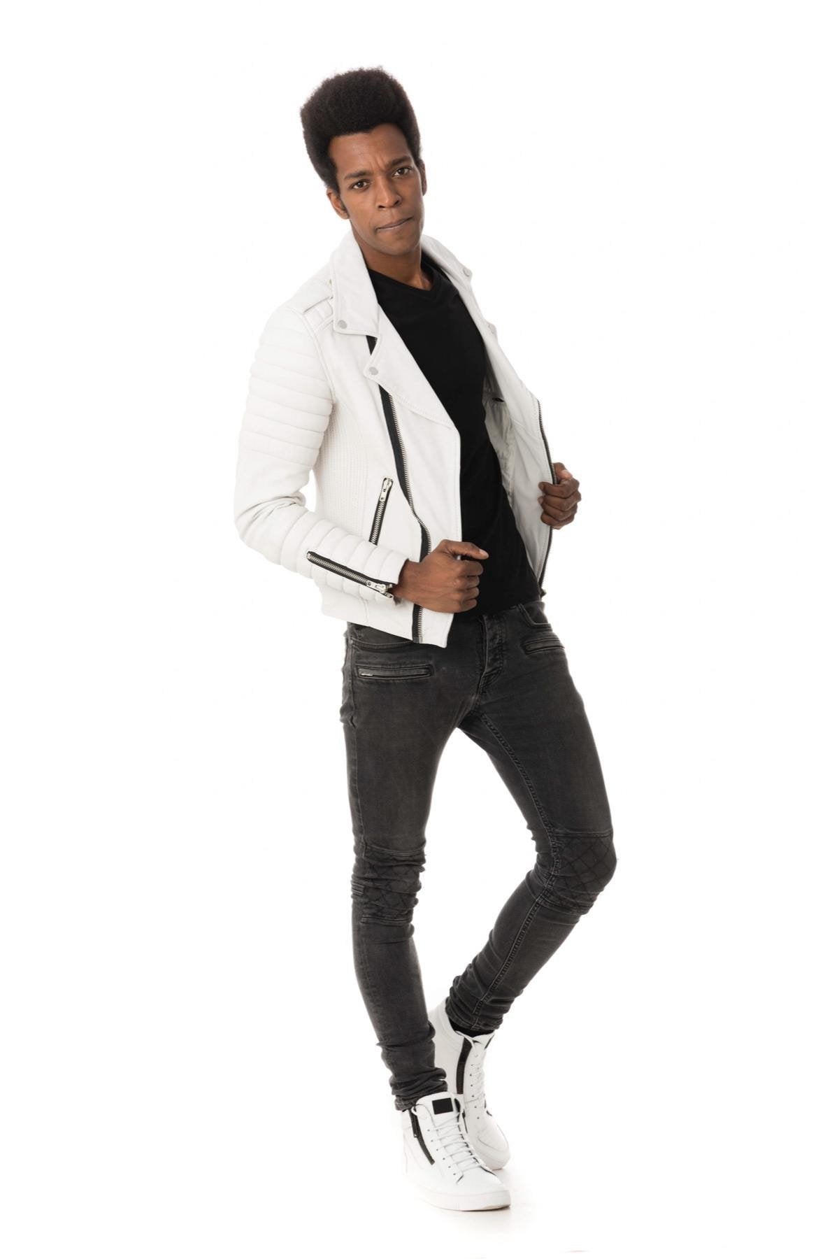 Perfecto style white lambskin jacket - Image n°2