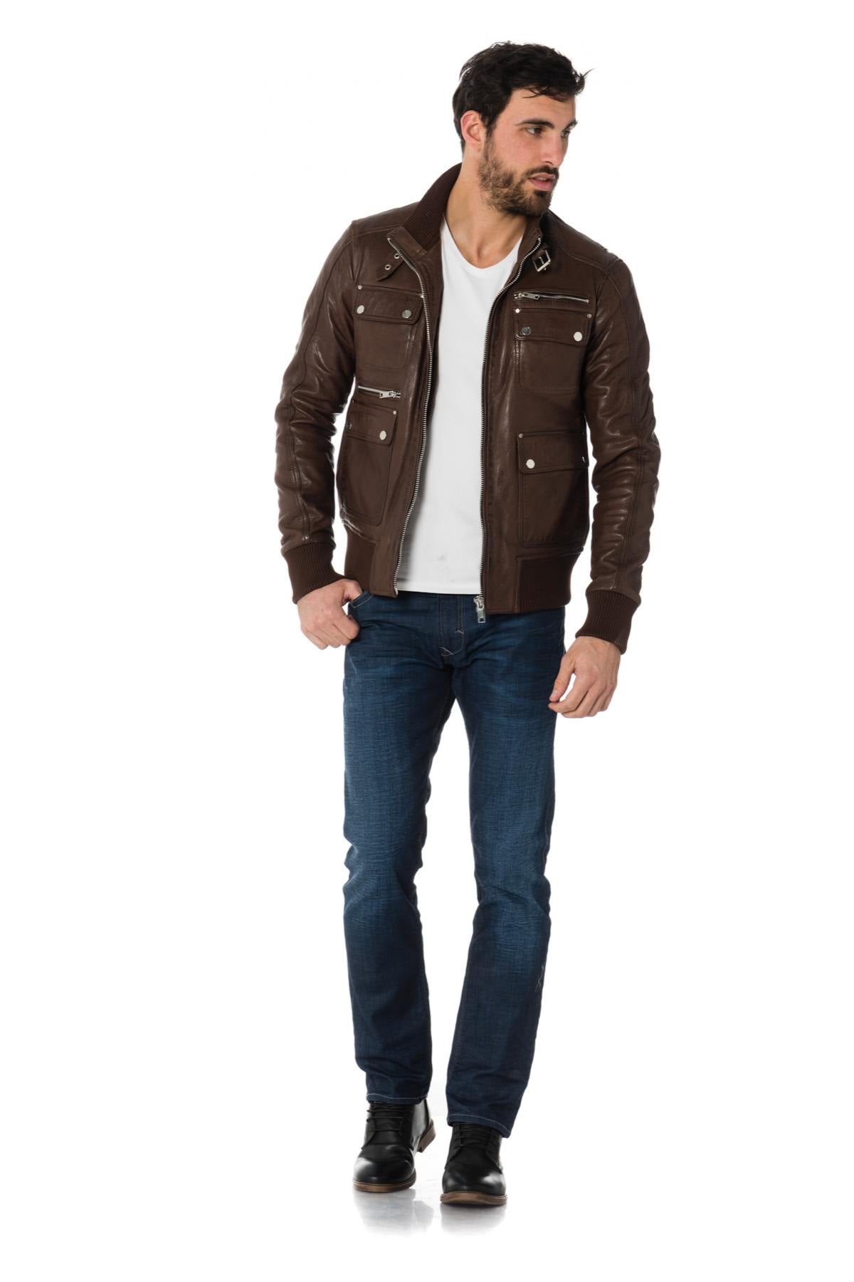 Serge Pariente men's brown jacket - Image n°2