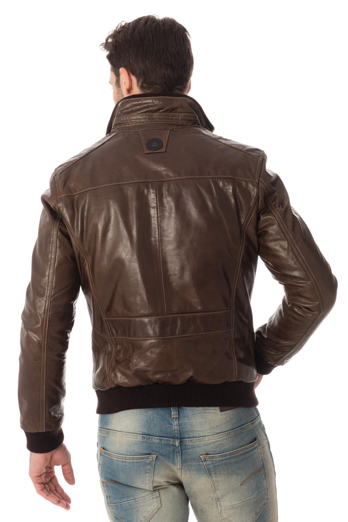 Serge Pariente jacket in brown buffalo leather - Image n°5