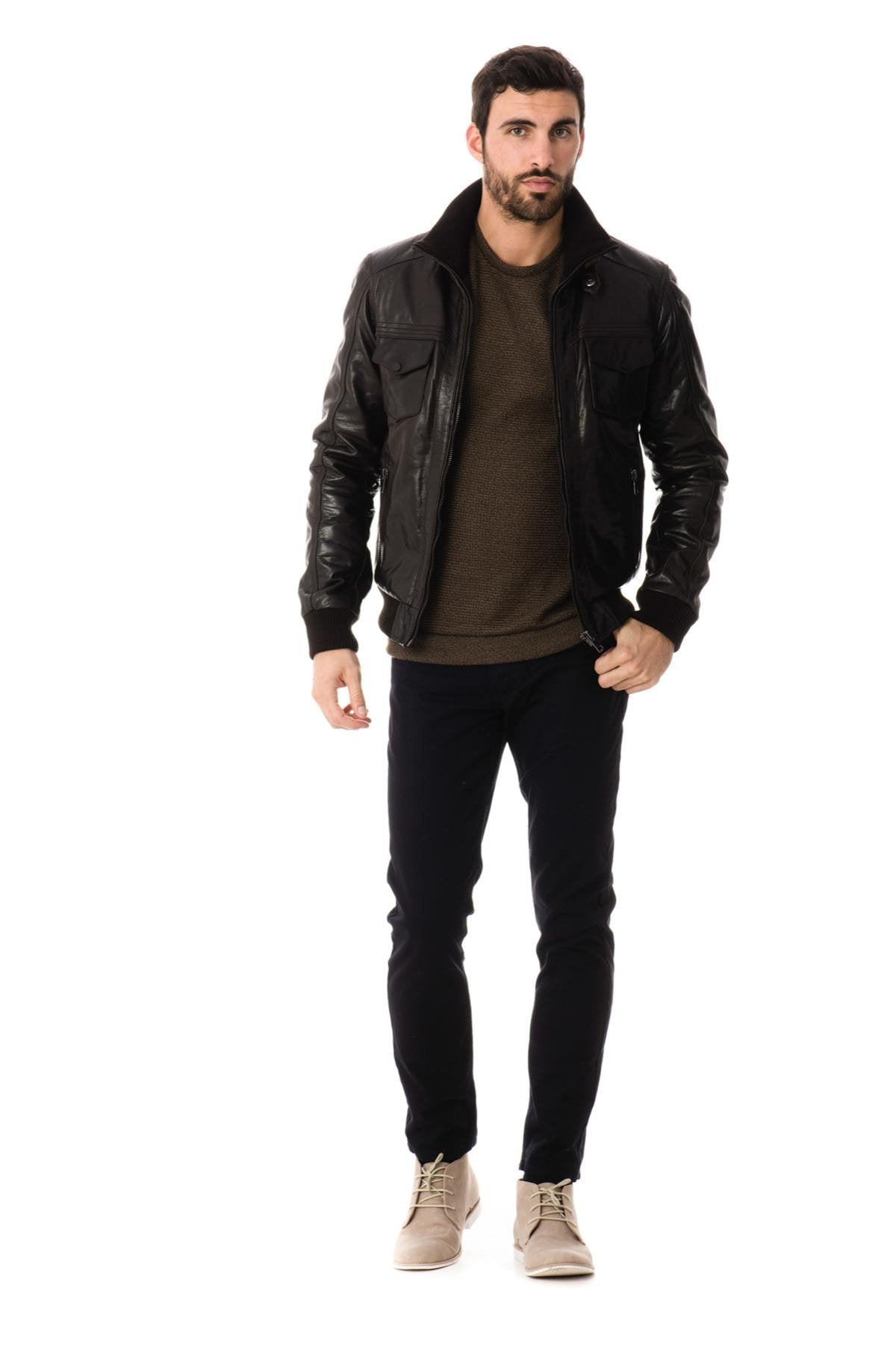 Serge Pariente jacket in brown buffalo leather - Image n°2