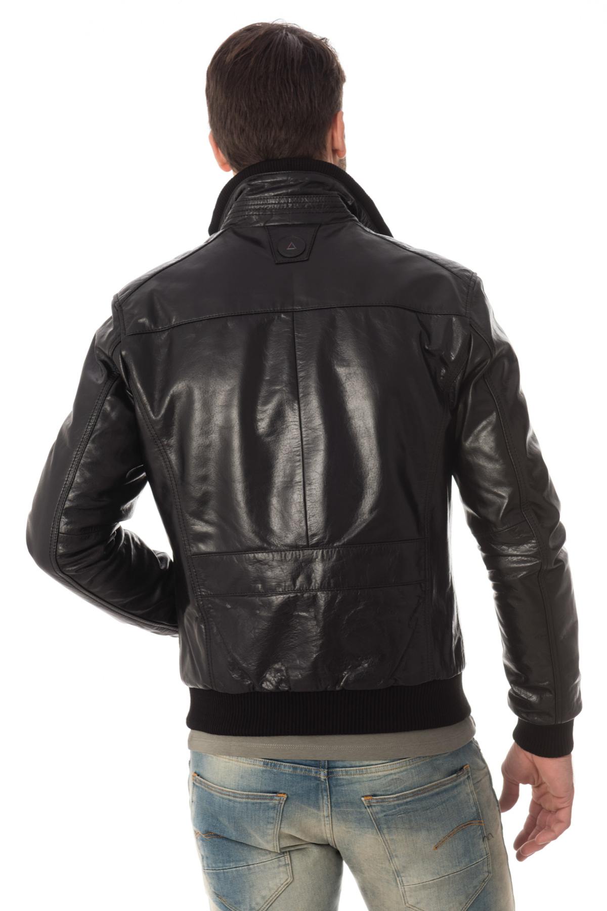 Serge Pariente jacket in black buffalo leather - Image n°5