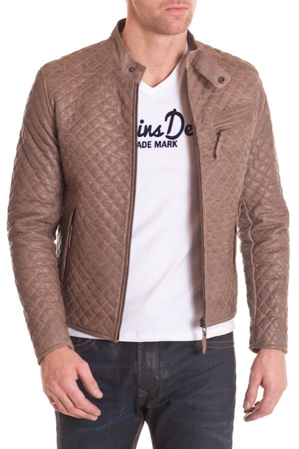 Men's leather jacket Caramel Serge Pariente - Image n°2