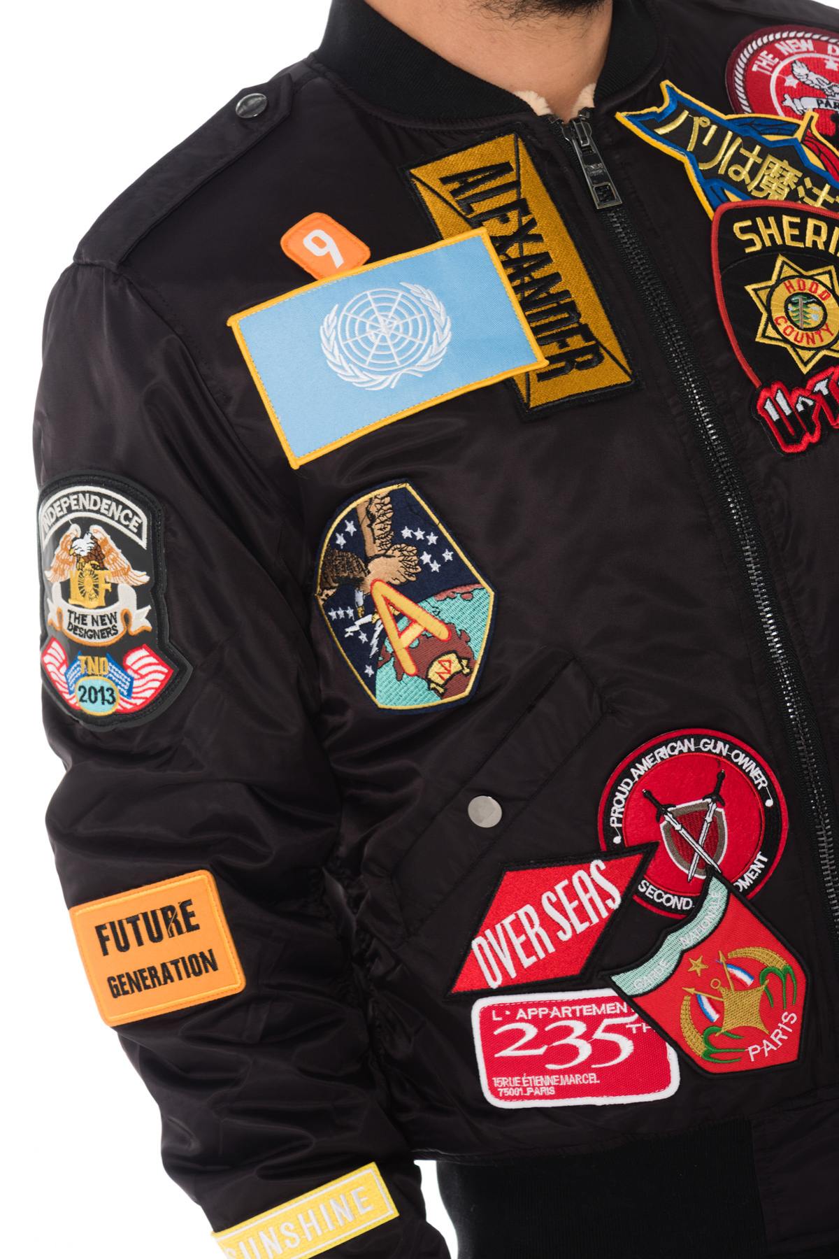 Black bomber with patches - Image n°7