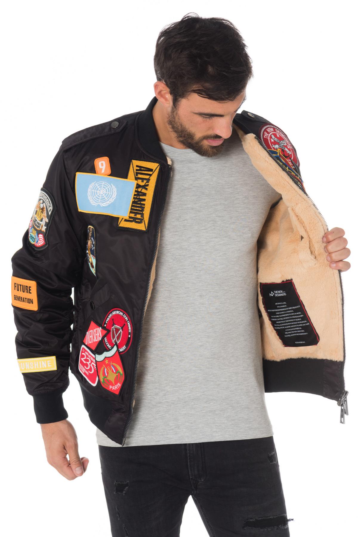 Black bomber with patches - Image n°4