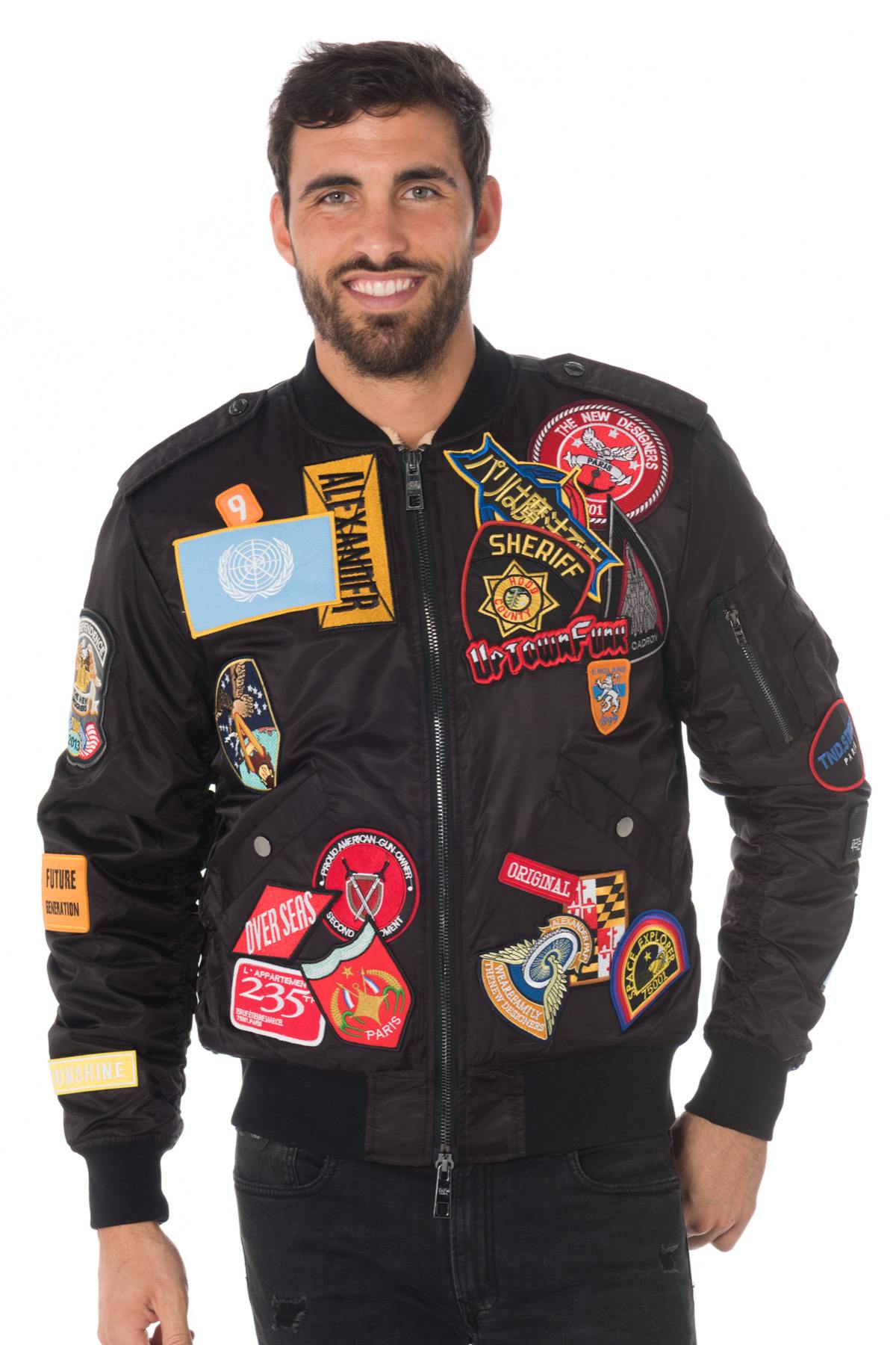 Black bomber with patches - Image n°3