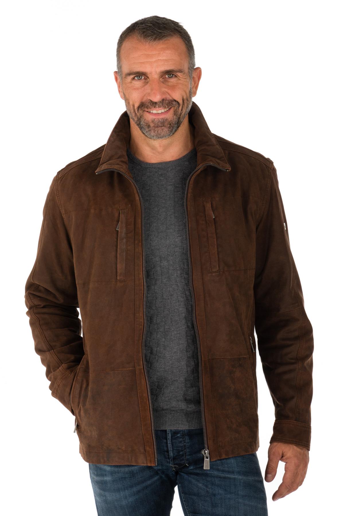 Brown lambskin leather jacket - Image n°4