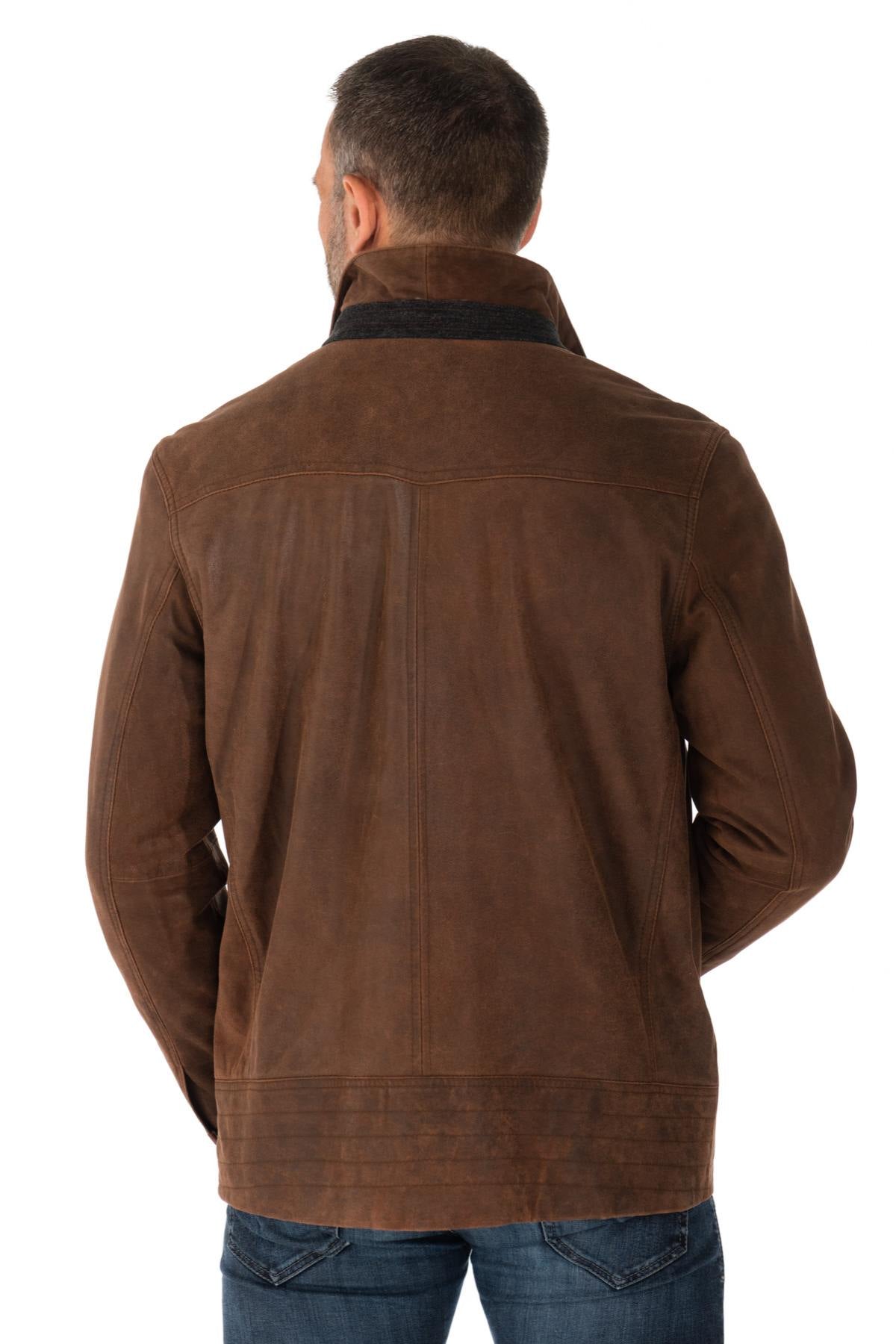 Brown lambskin leather jacket - Image n°7