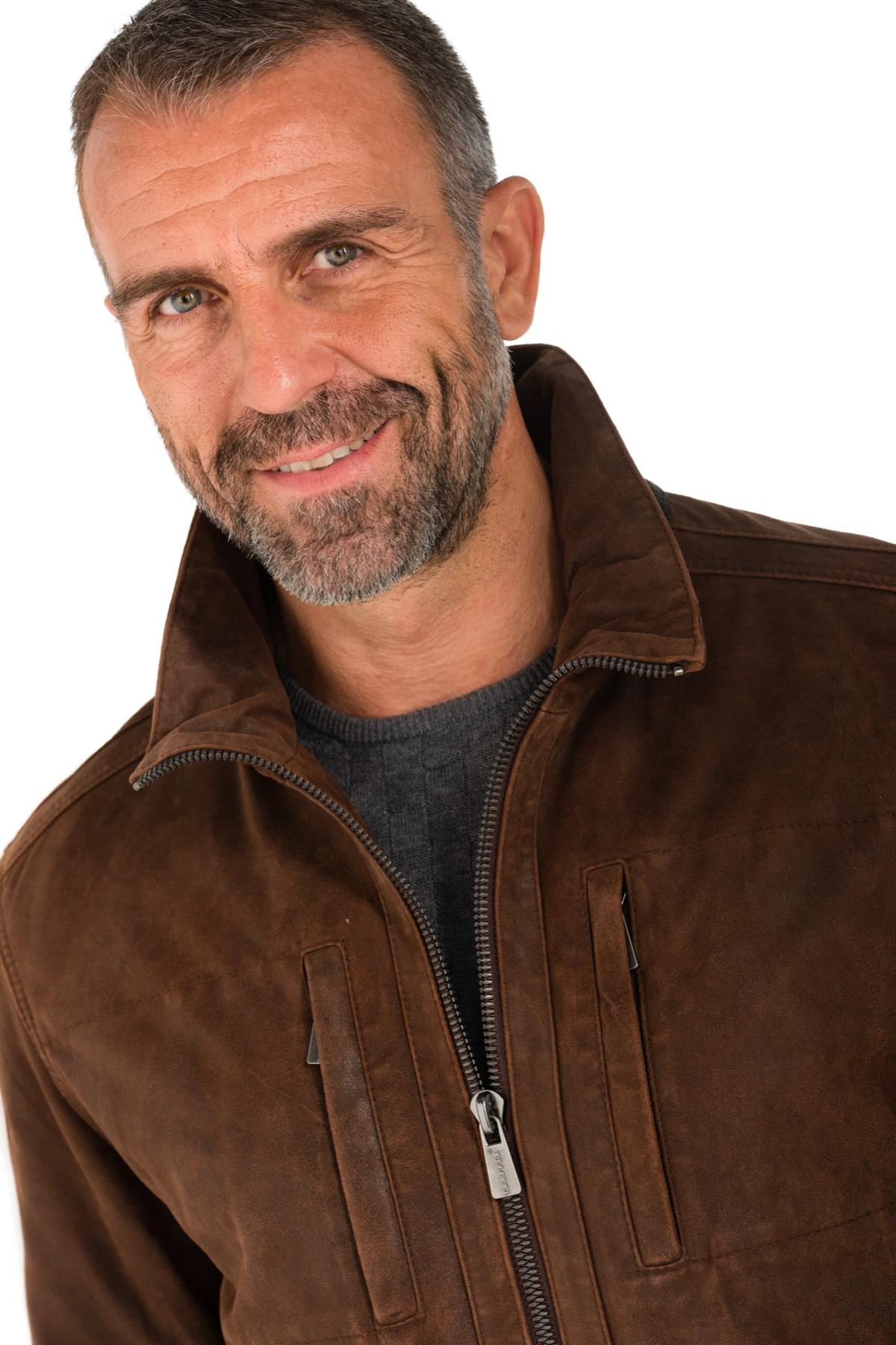 Brown lambskin leather jacket - Image n°3