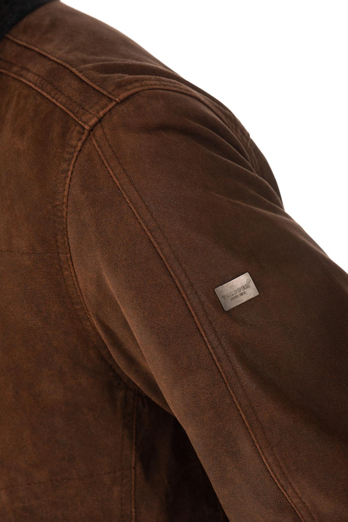 Brown lambskin leather jacket - Image n°5