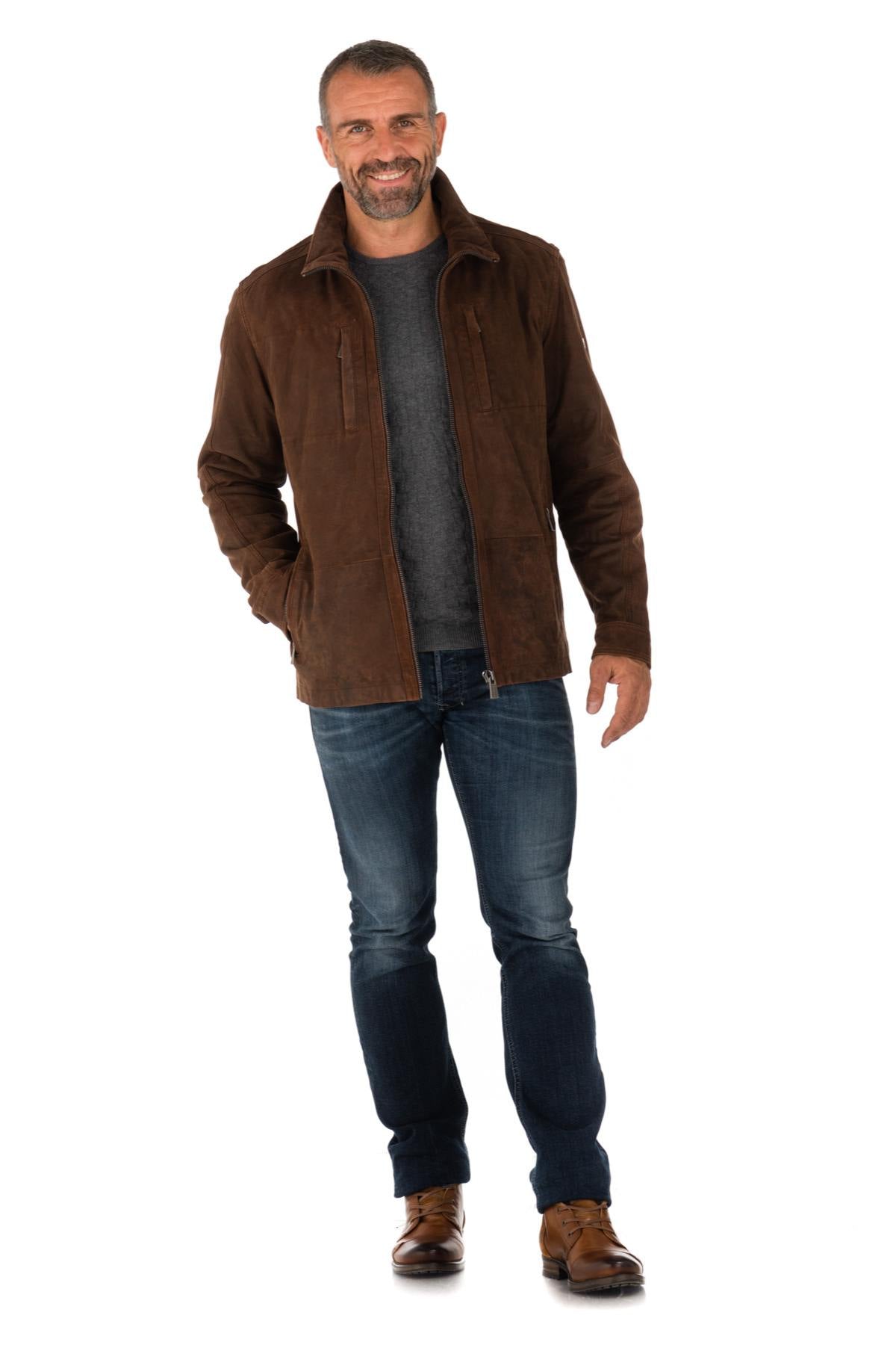 Brown lambskin leather jacket - Image n°2