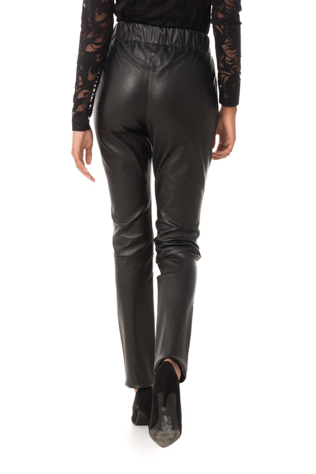 Harem pants in stretch lambskin - Image n°5