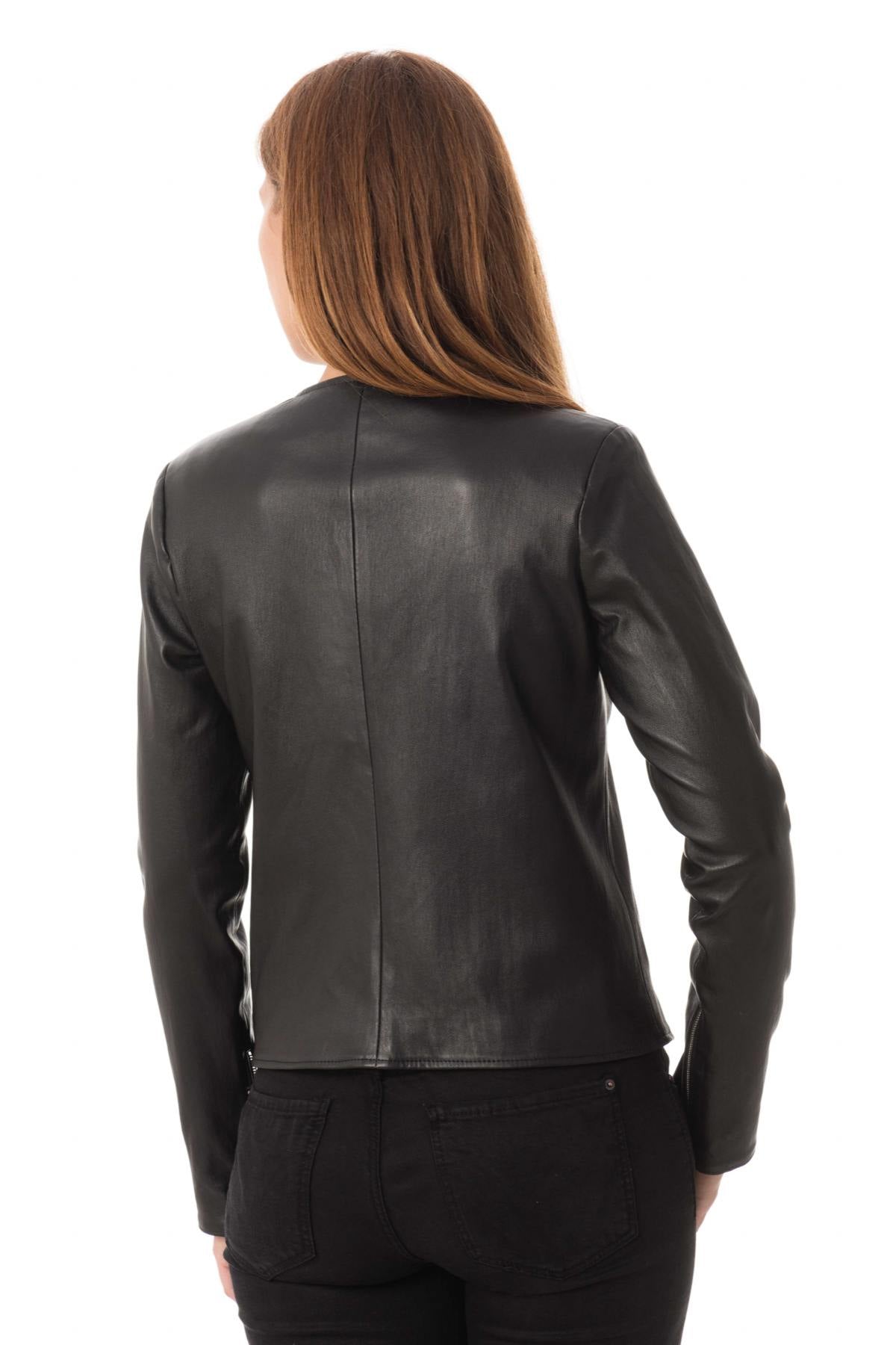 Women's black Spencer in sheepskin - Image n°7