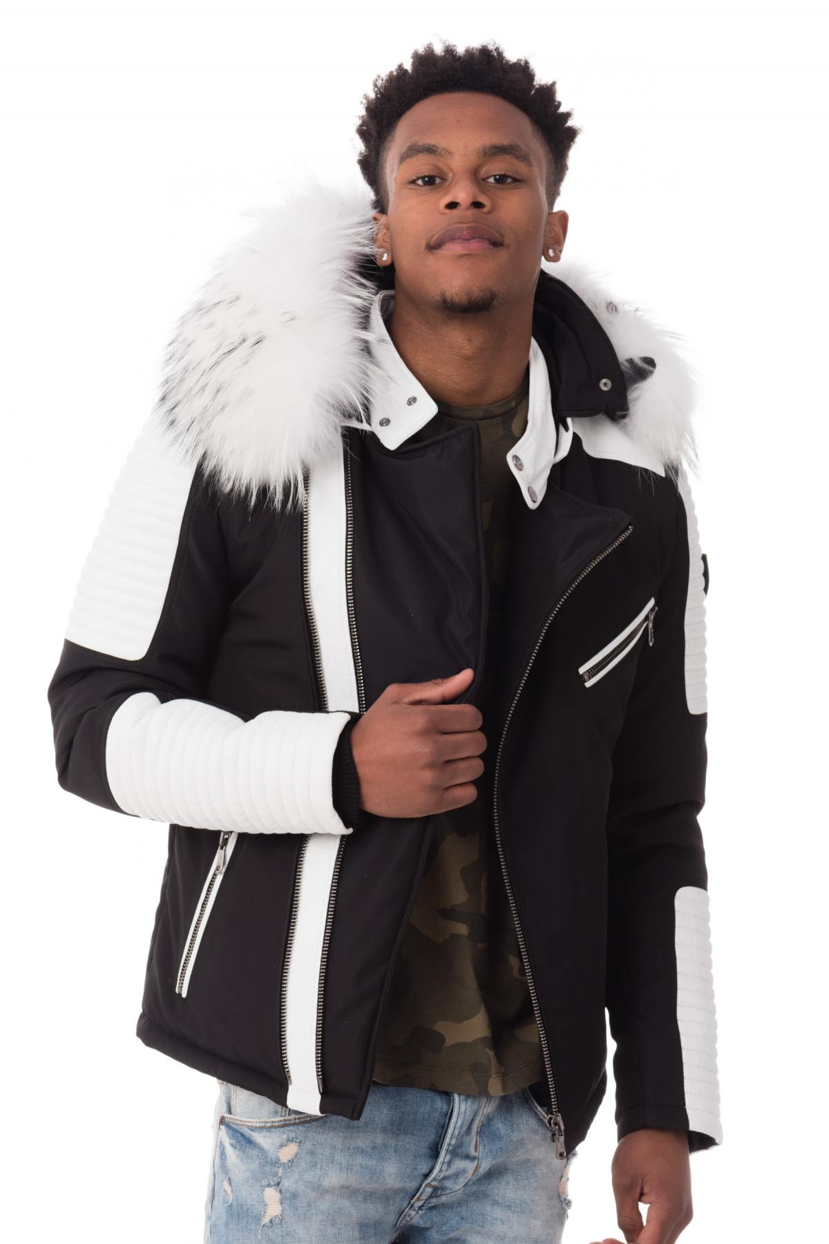  Men's black/white jacket with white collar - Image n°5