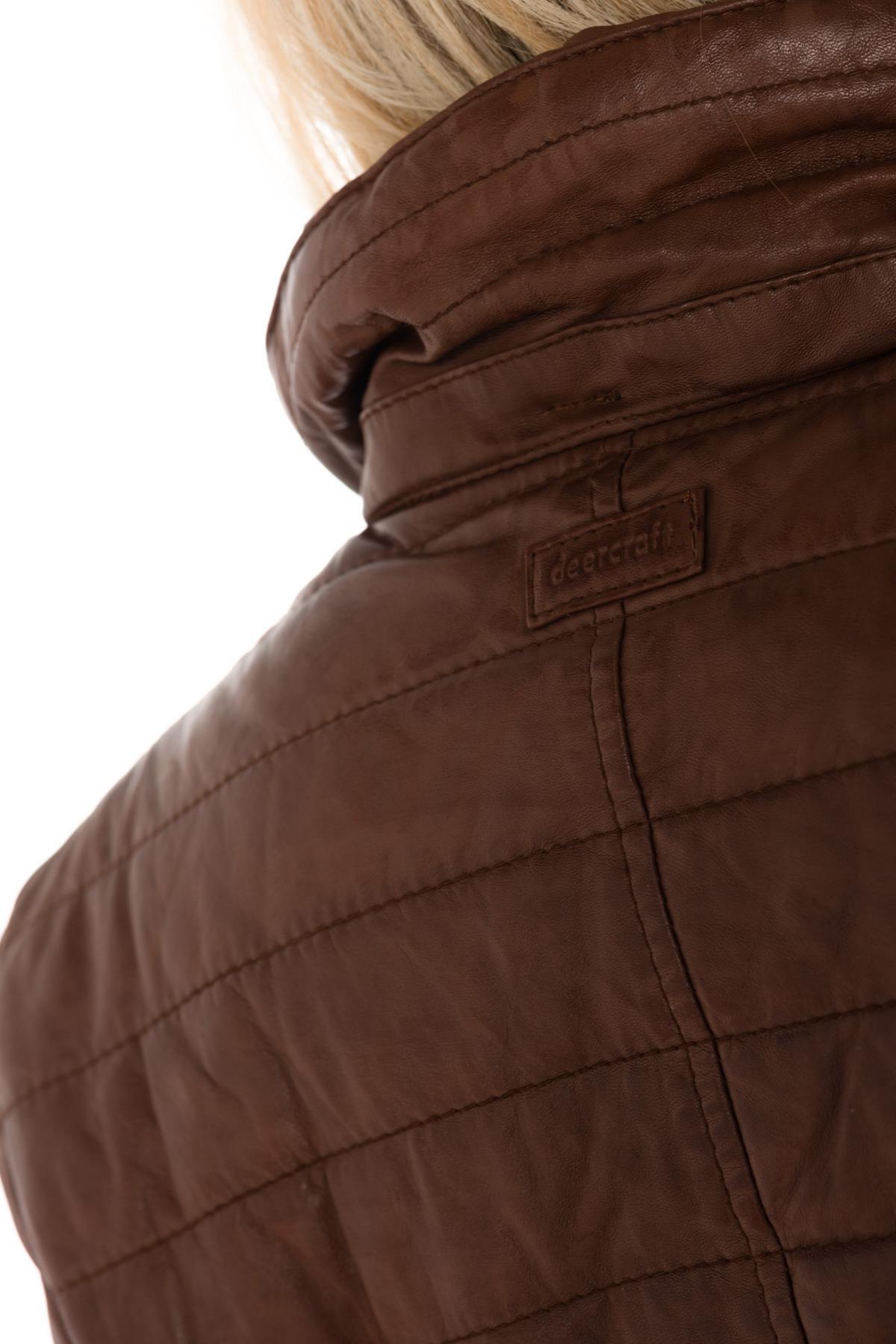 Women's fitted cognac down jacket - Image n°8