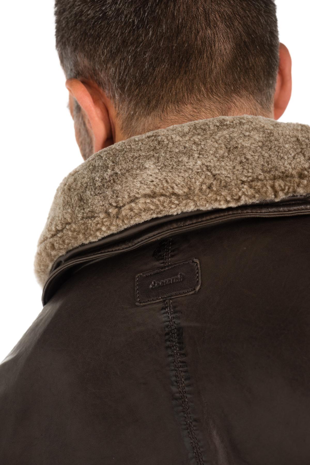  Men's sheepskin leather jacket with lambswool collar - Image n°6