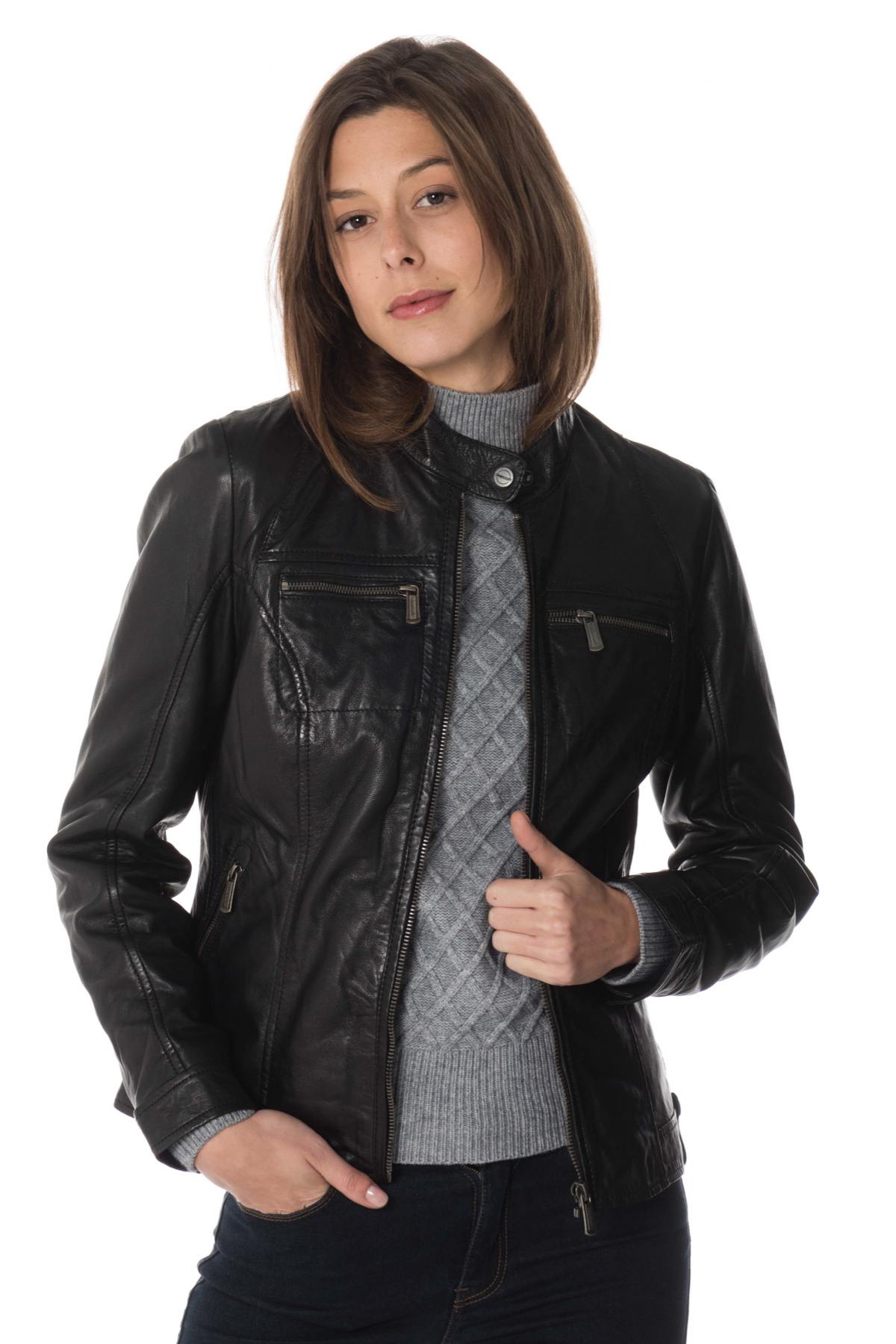 Women's sheepskin leather jacket - Image n°1