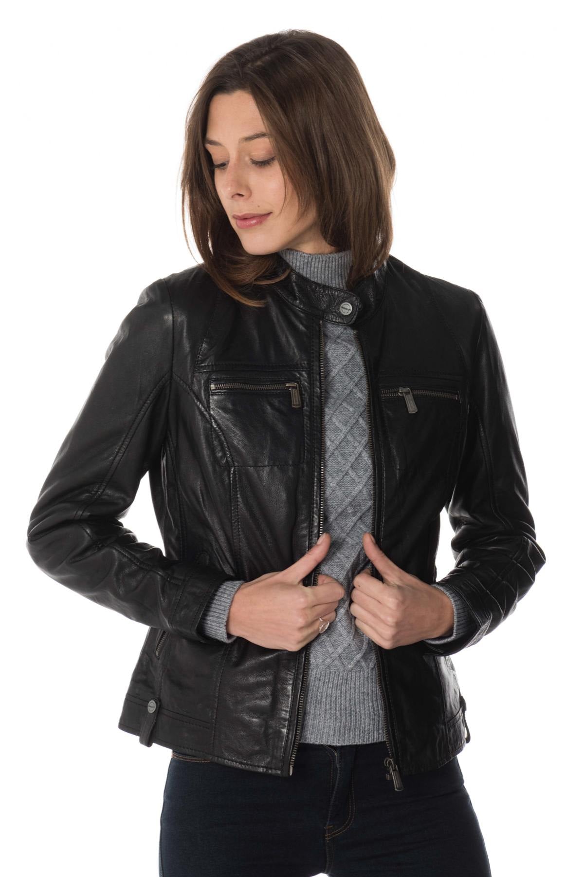 Women's sheepskin leather jacket - Image n°4