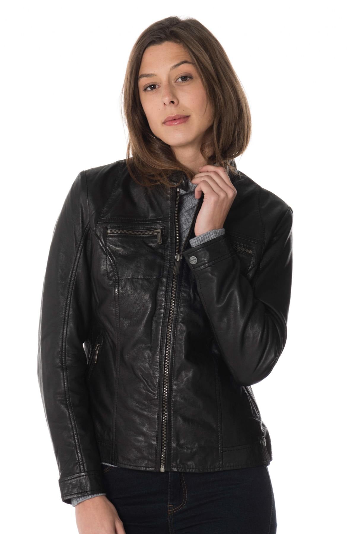 Women's sheepskin leather jacket - Image n°3